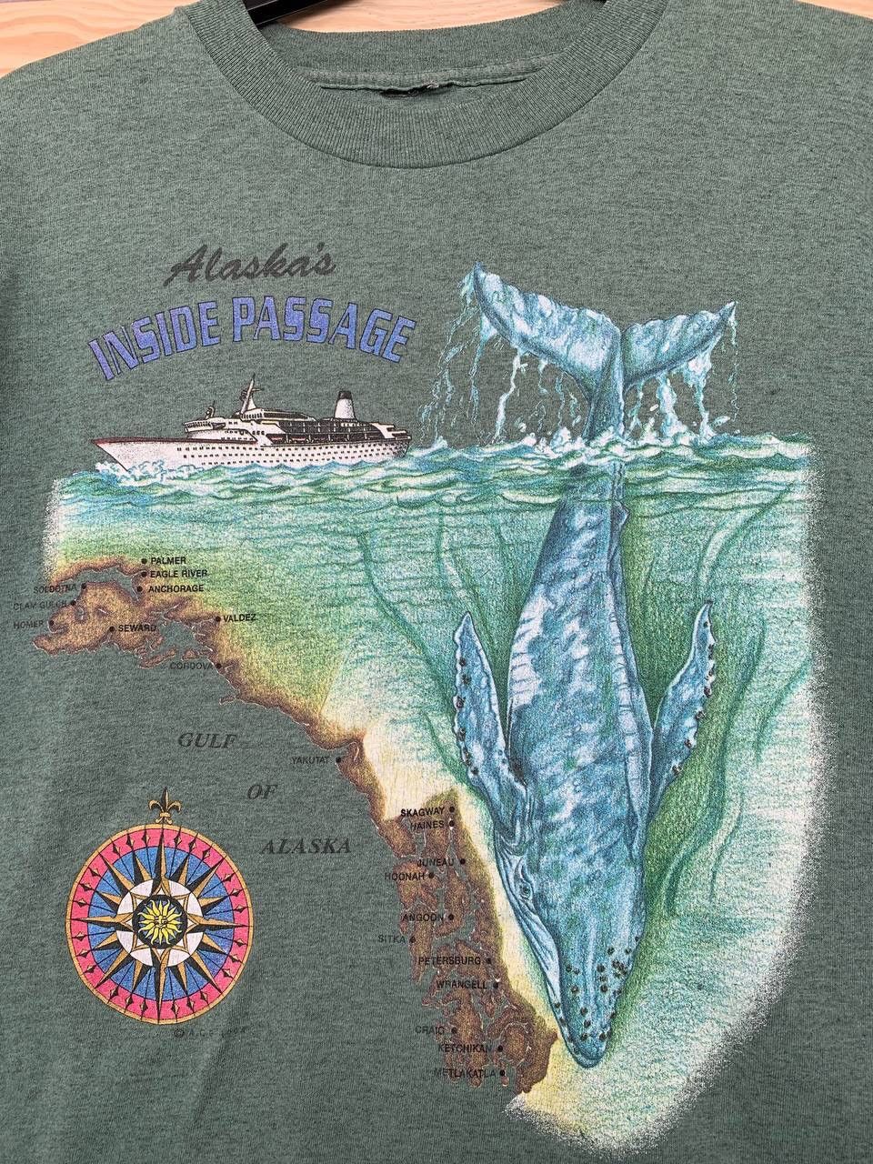 Jerzees × Vintage Vintage Alaska t shirt Map Inside Passage Nature art Size US M / EU 48-50 / 2 - 3 Thumbnail