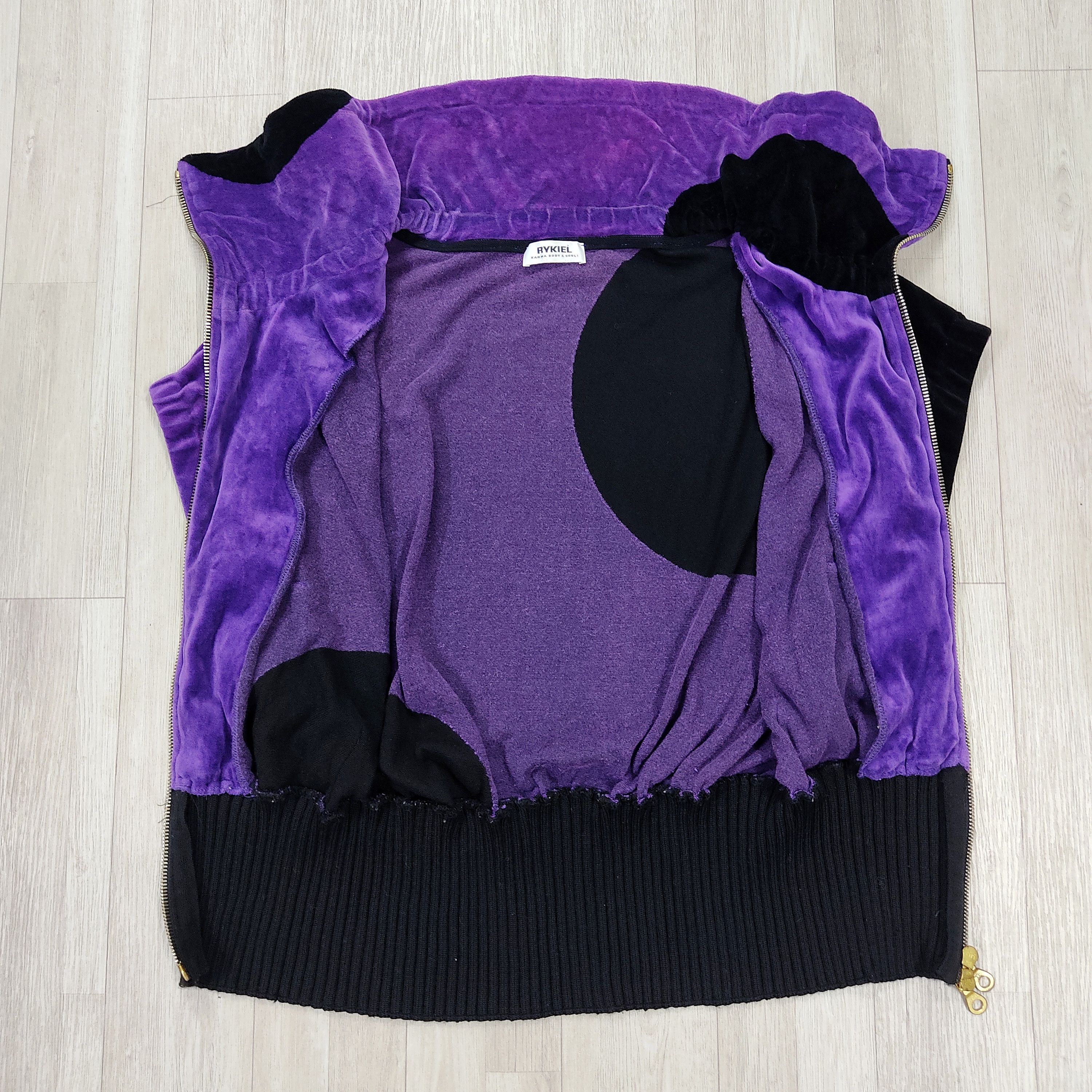 Sonia Rykiel Vtg "Karma Body & Soul" Dolman Short Sleeve Velour Jacket Size M / US 6-8 / IT 42-44 - 9 Thumbnail