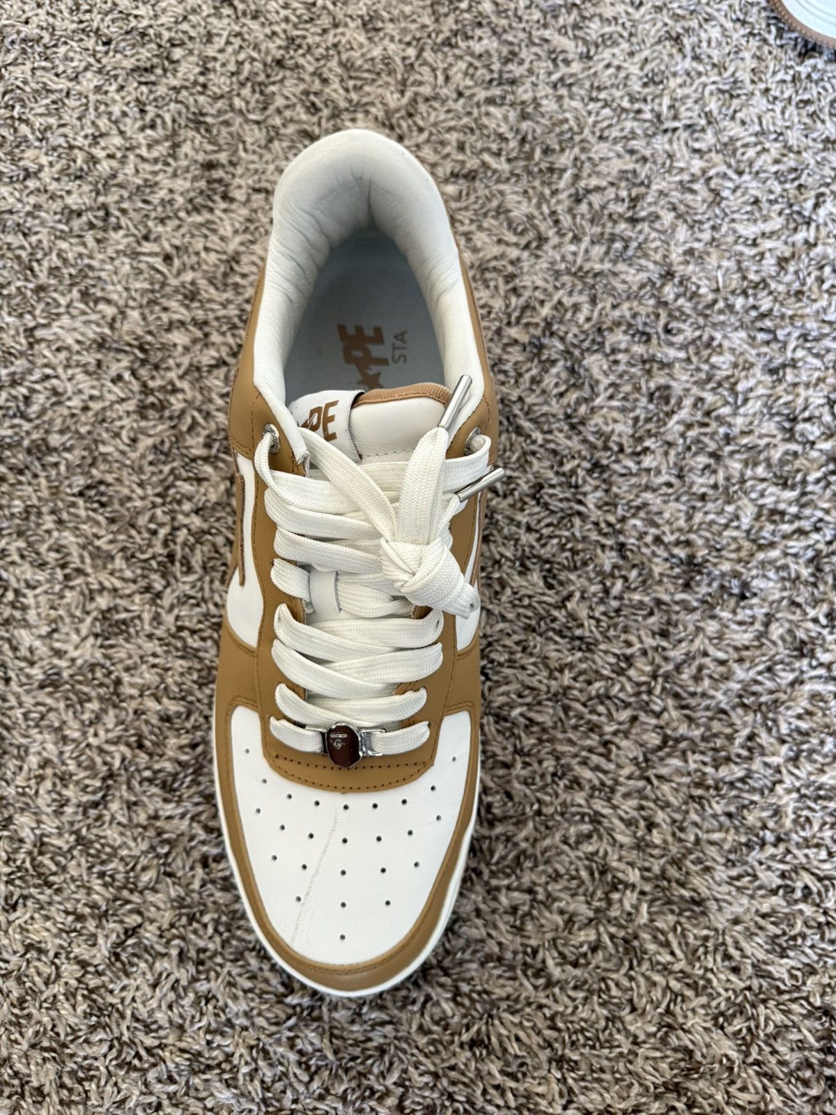 Bape A Bathing Ape Bape Sta White Beige Size US 12 / EU 45 - 8 Thumbnail