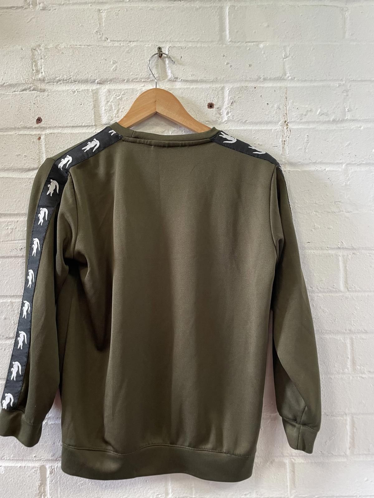 Lacoste Lacoste Olive Green Men's Sweatshirt with Logo Tape on Sleev Size US M / EU 48-50 / 2 - 2 Thumbnail