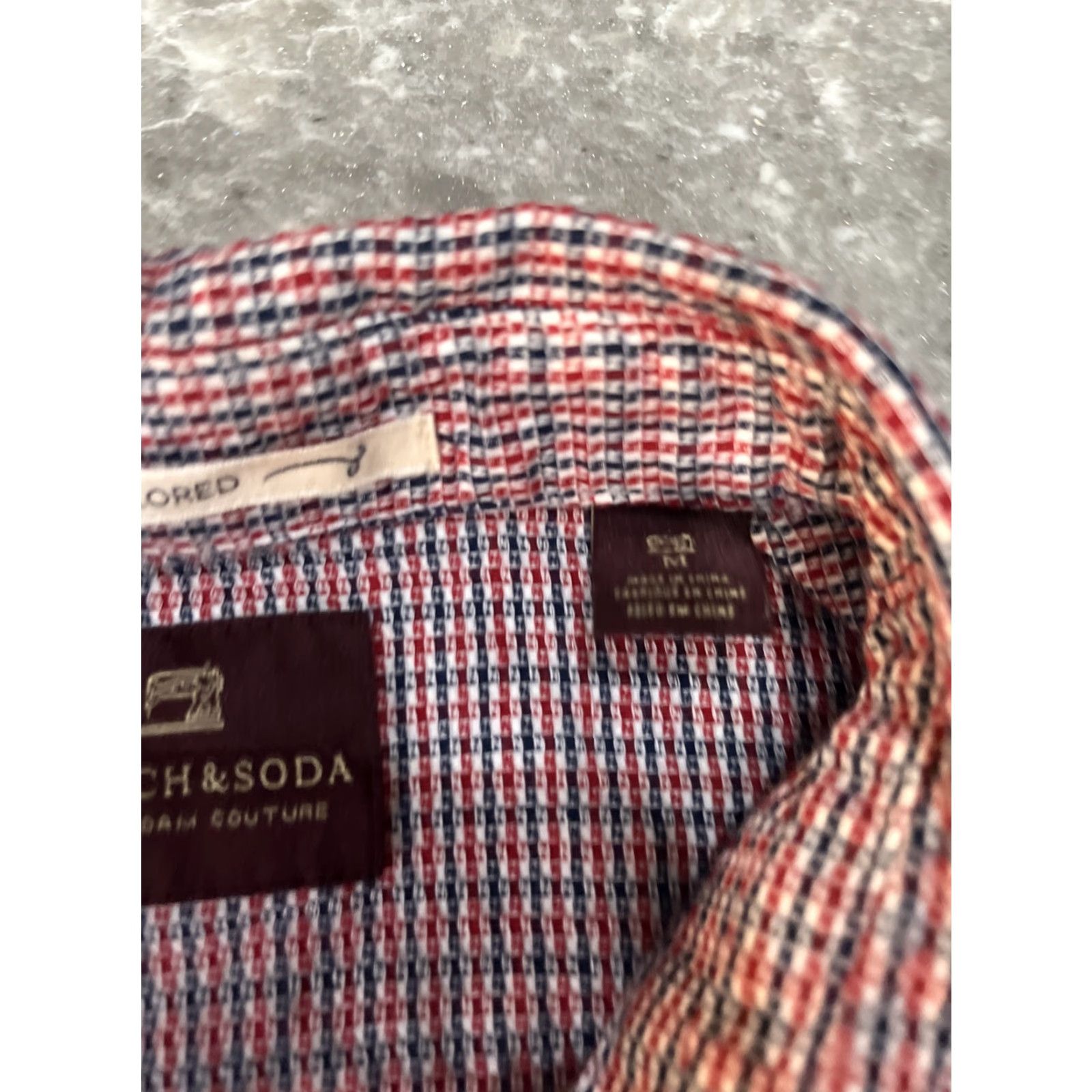 Scotch & Soda Scotch & Soda Shirt Medium Tailored Fit Button Cuff Harlequin Blue Multicolor Formal Shirt Men M Size US M / EU 48-50 / 2 - 4 Thumbnail