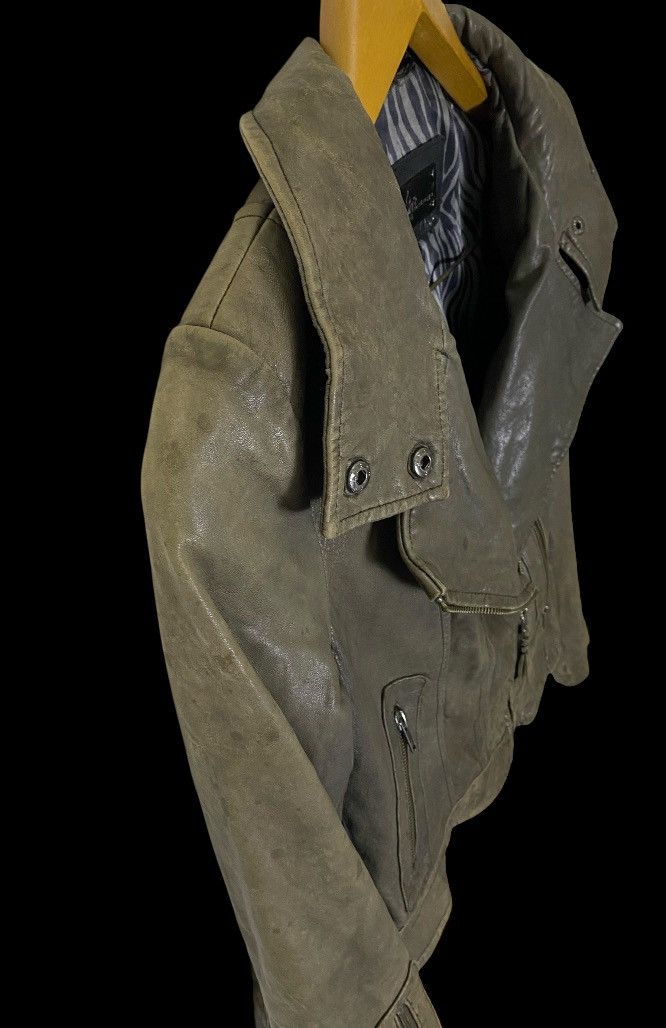 Distressed Mackage Lamb Leather Biker Jacket Women