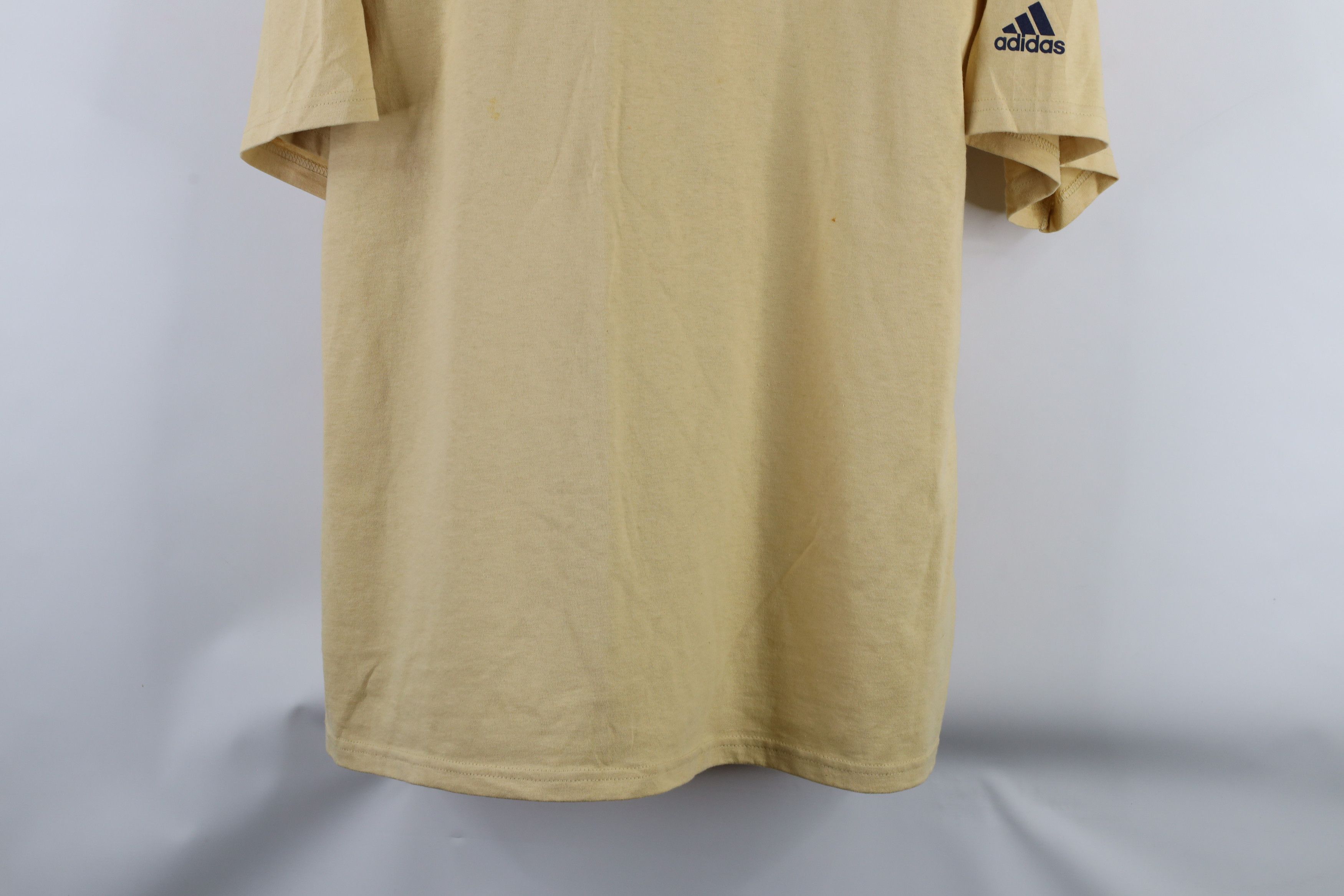 Adidas × Vintage Vintage Adidas Spell Out Notre Dame University T-Shirt Gold Size US XL / EU 56 / 4 - 3 Thumbnail