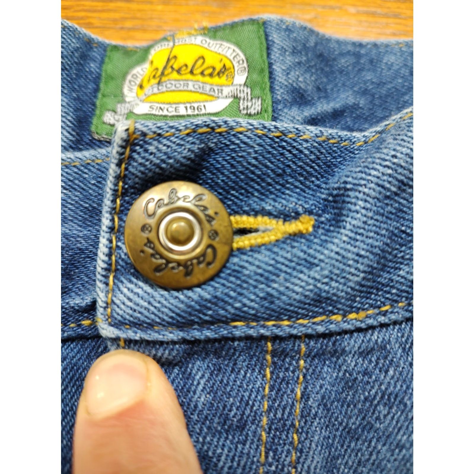 Vintage VINTAGE Cabela's Jeans Brush Guard Blue Denim 36x30 Mens Regular 5-Pocket Logo USA Cowboy Hunting Blue Jeans Size US 36 / EU 52 - 7 Thumbnail
