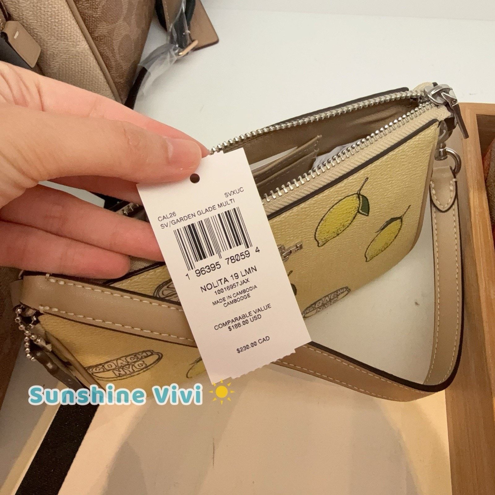 Coach NWT Coach Nolita 19 Leather Shoulder Bag Lemon CAL26 Size ONE SIZE - 4 Thumbnail