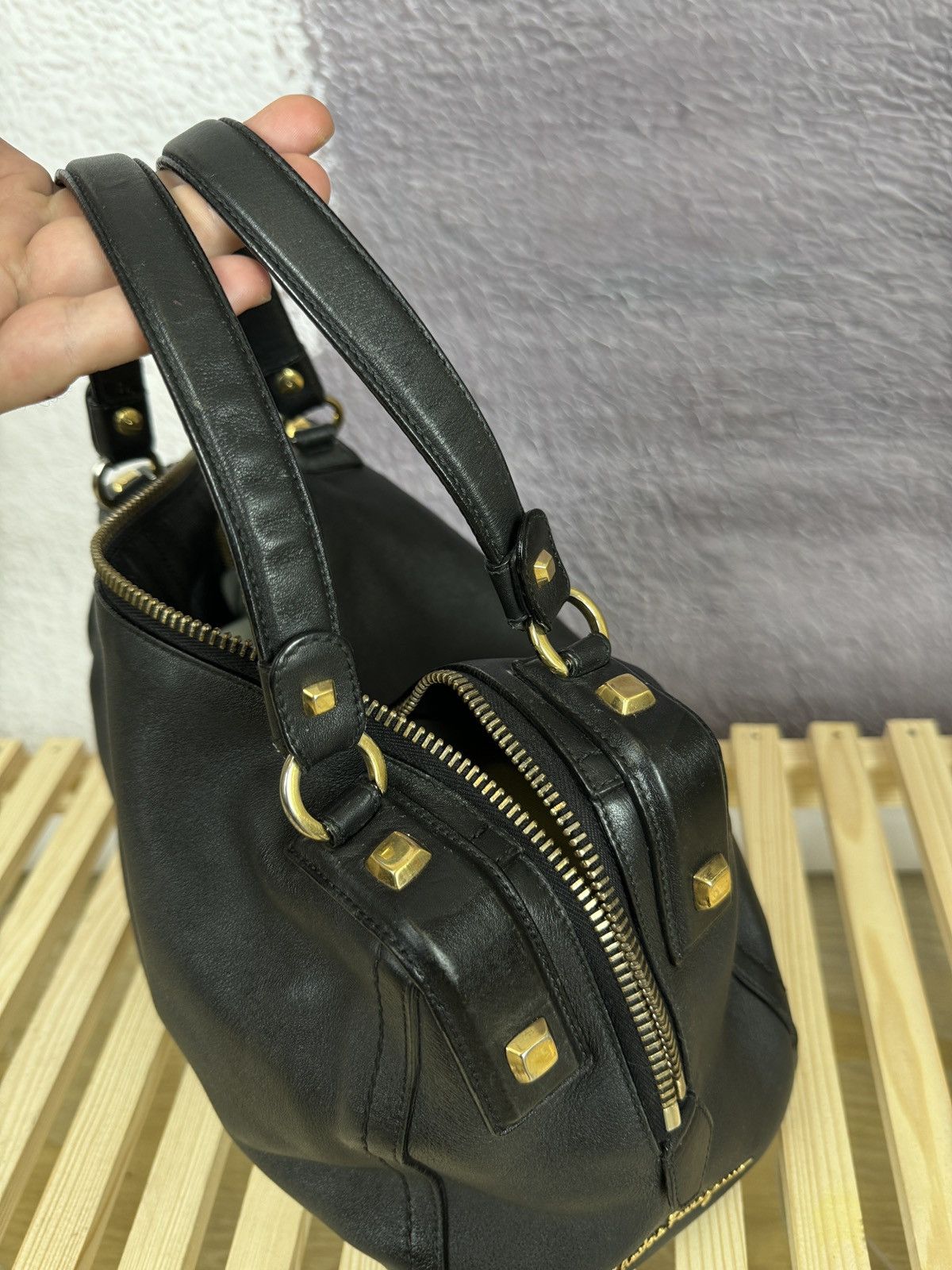 Salvatore Ferragamo Salvatore Ferragamo black leather handbag AU-21/D321 Size ONE SIZE - 8 Thumbnail