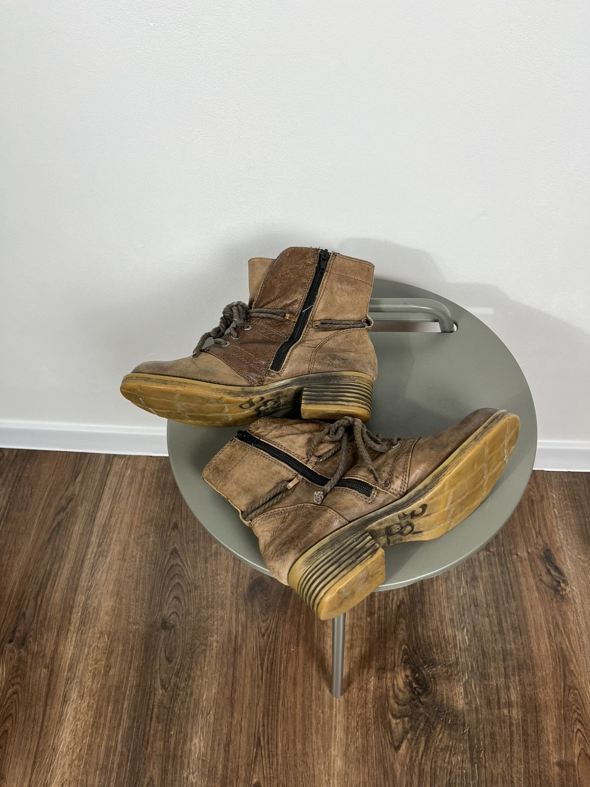 Vintage Vintage Brown Leather Lace-Up Boots – Women’s Size 38 Size US 8 / IT 38 - 7 Thumbnail