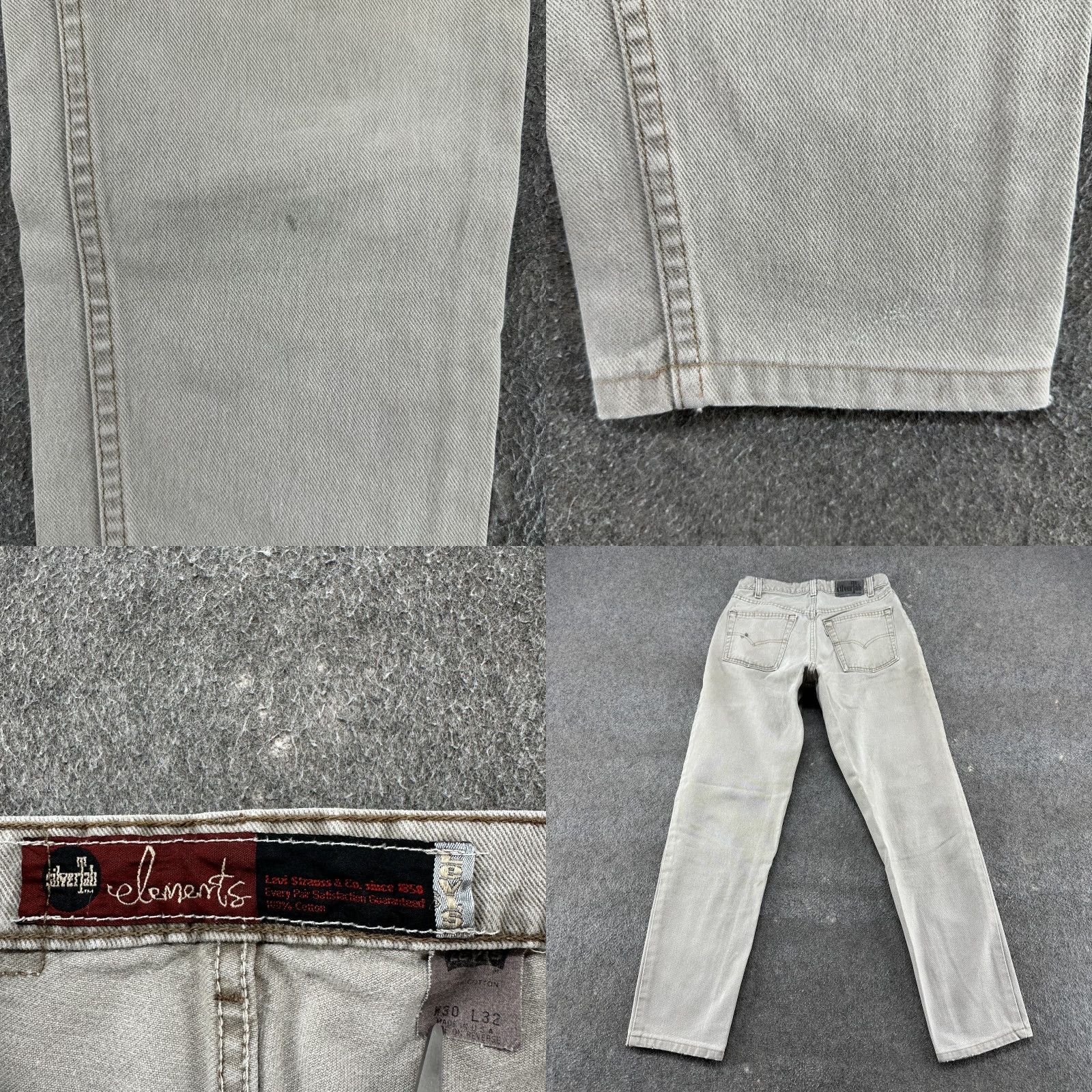 Levi's VINTAGE Levi's Silvertab Jeans Mens 30x32 Brown Distressed 90s Straight Denim Cotton Wool? (No wool) Size US 30 / EU 46 - 8 Thumbnail