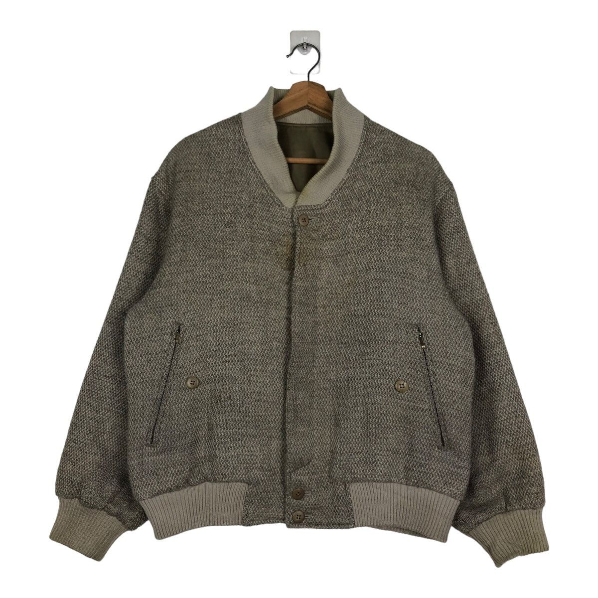 Vintage 🔥VINTAGE WOOL BOMBER JACKET HERRINGBONE WOODHOUSE JAPAN Size US M / EU 48-50 / 2 - 1 Thumbnail