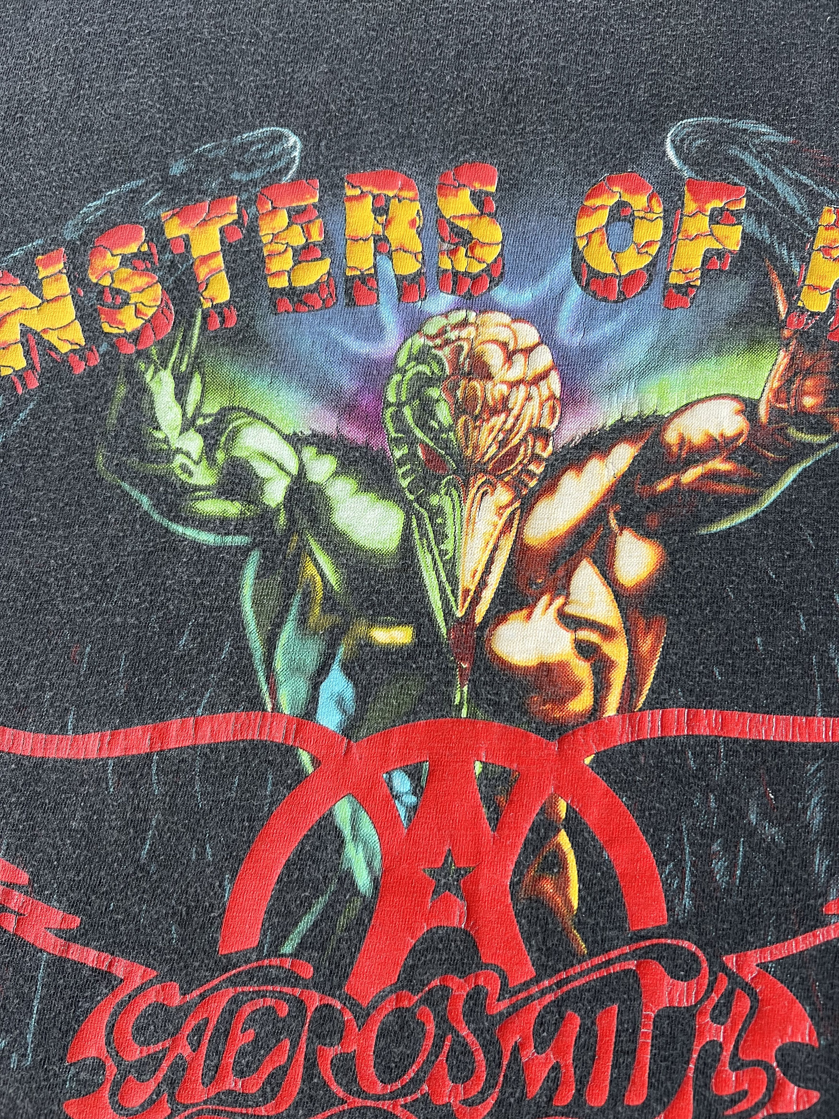 Band Tees Vintage 1994 Monster of Rock Donington Faded Black T-shirt Size US XL / EU 56 / 4 - 4 Thumbnail