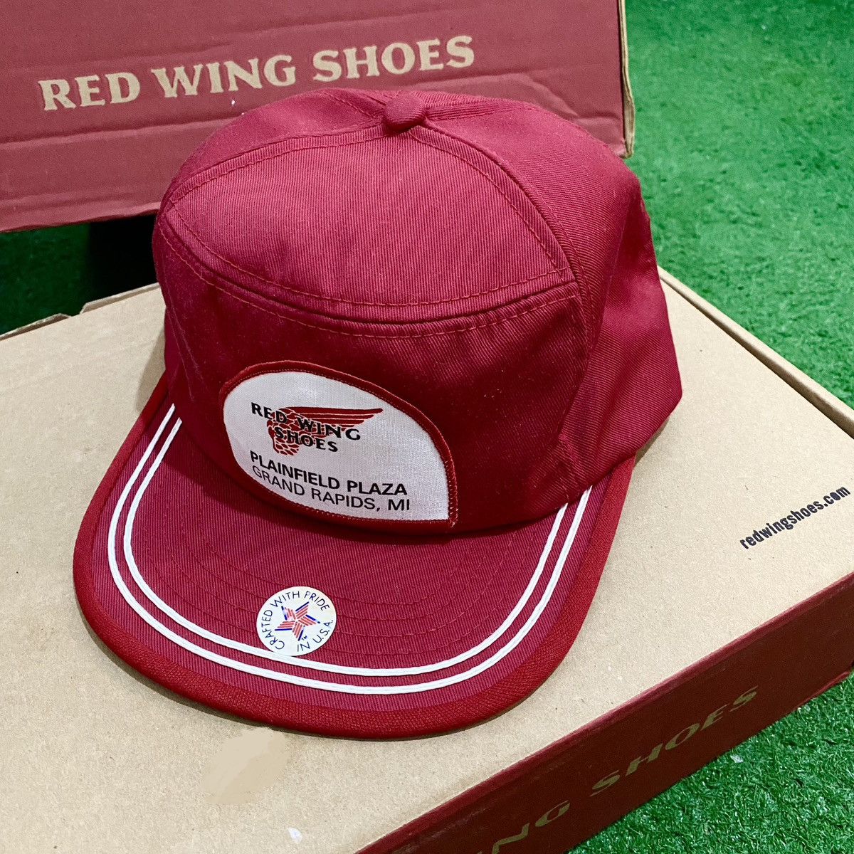 Other VINTAGE RED WING SHOES Halfmoon 5-Panel Trucker Cap 80s USA Size ONE SIZE - 1 Thumbnail