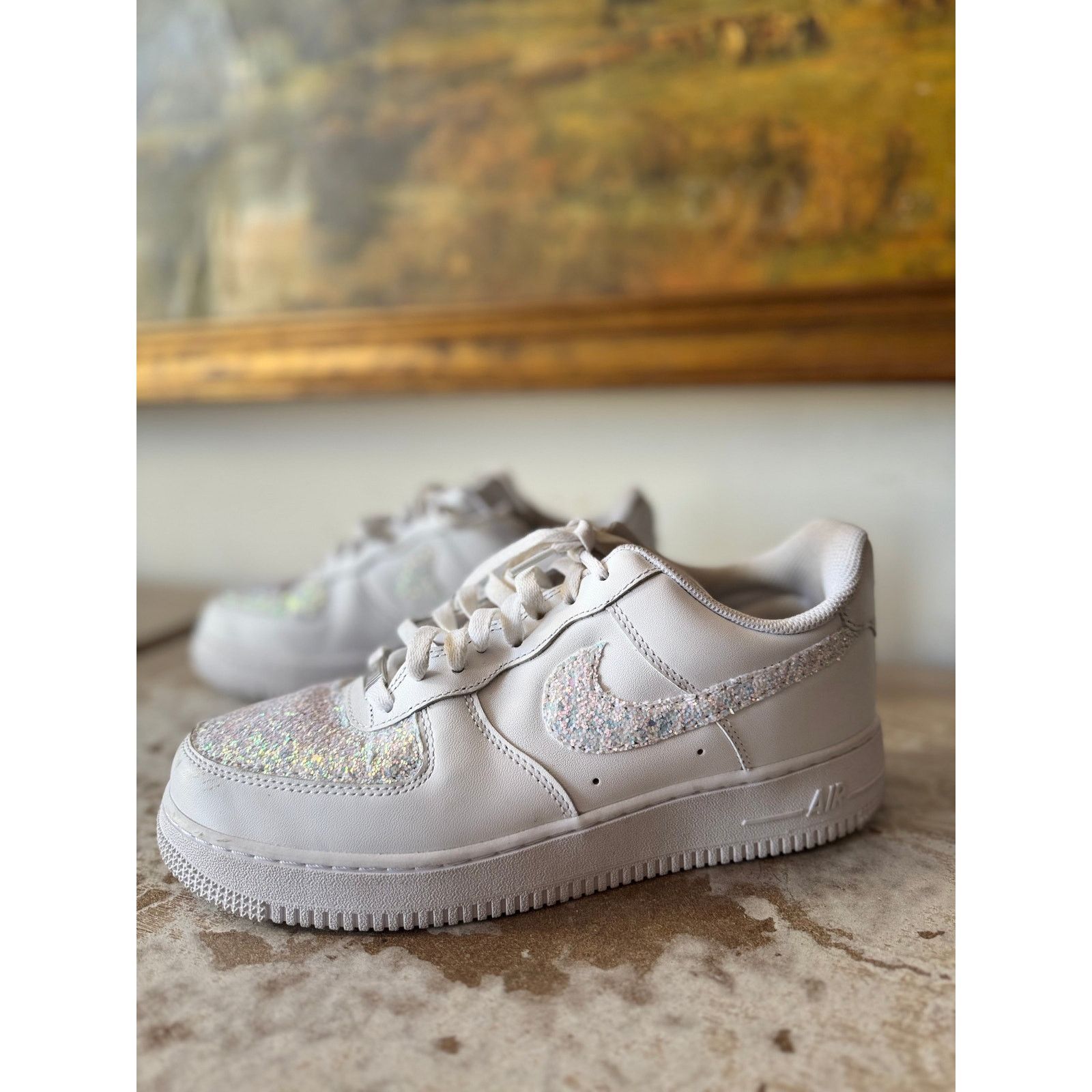 Nike Nike Air Force 1 Glitter Swoosh and Accents Ladies Size 8.5 Size US 8.5 / IT 38.5 - 5 Thumbnail