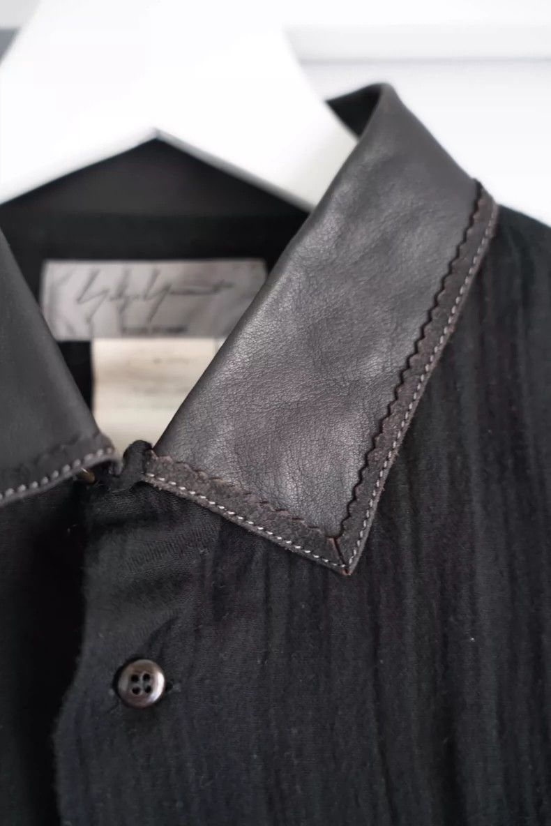 Yohji Yamamoto Yohji Yamamoto96ss Floral & Junior Leather Collar Shirt 250 Size US M / EU 48-50 / 2 - 5 Thumbnail
