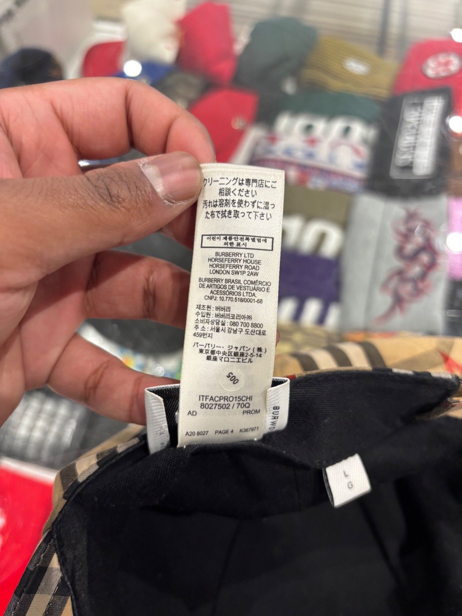 Burberry Burberry TB Logo Check Cap Size ONE SIZE - 8 Thumbnail