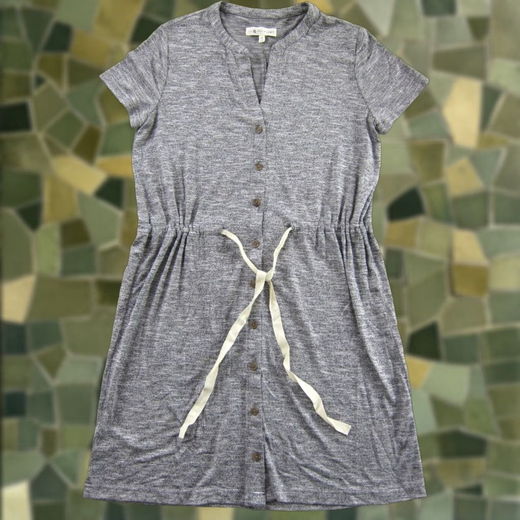 Lou & Grey NWT Lou & Grey Jersey Short Sleeve Button Down Cinch Waist Sheath Dress XS Shirt Dress Womens Grey Jersey Short Sleeve Cinch Waist Sheath Dress Size XS / US 0-2 / IT 36-38 - 1 Thumbnail