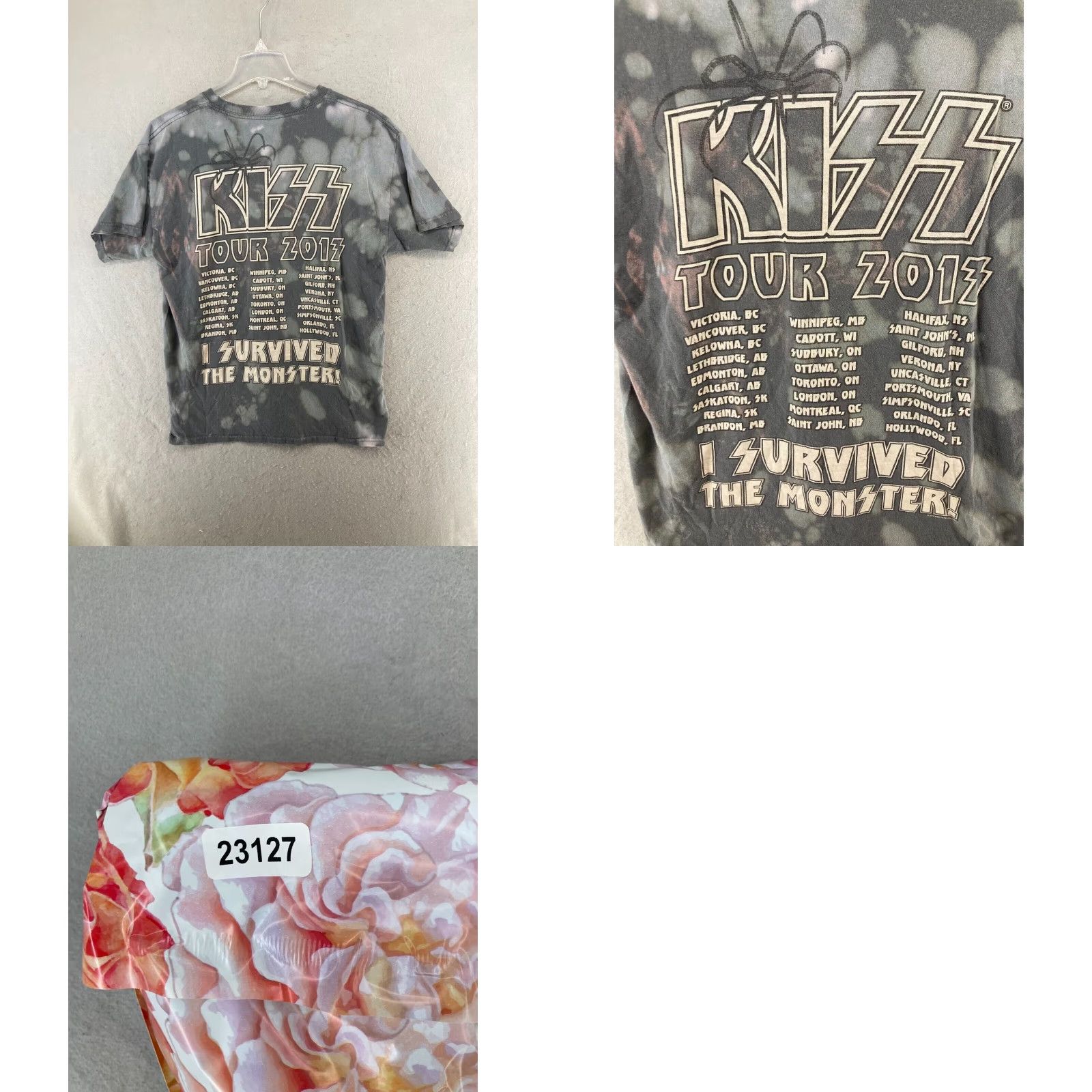 Vintage KISS Concert Tshirt Large Gray Tie Dye Mens Rock Band Tee Size US L / EU 52-54 / 3 - 8 Thumbnail
