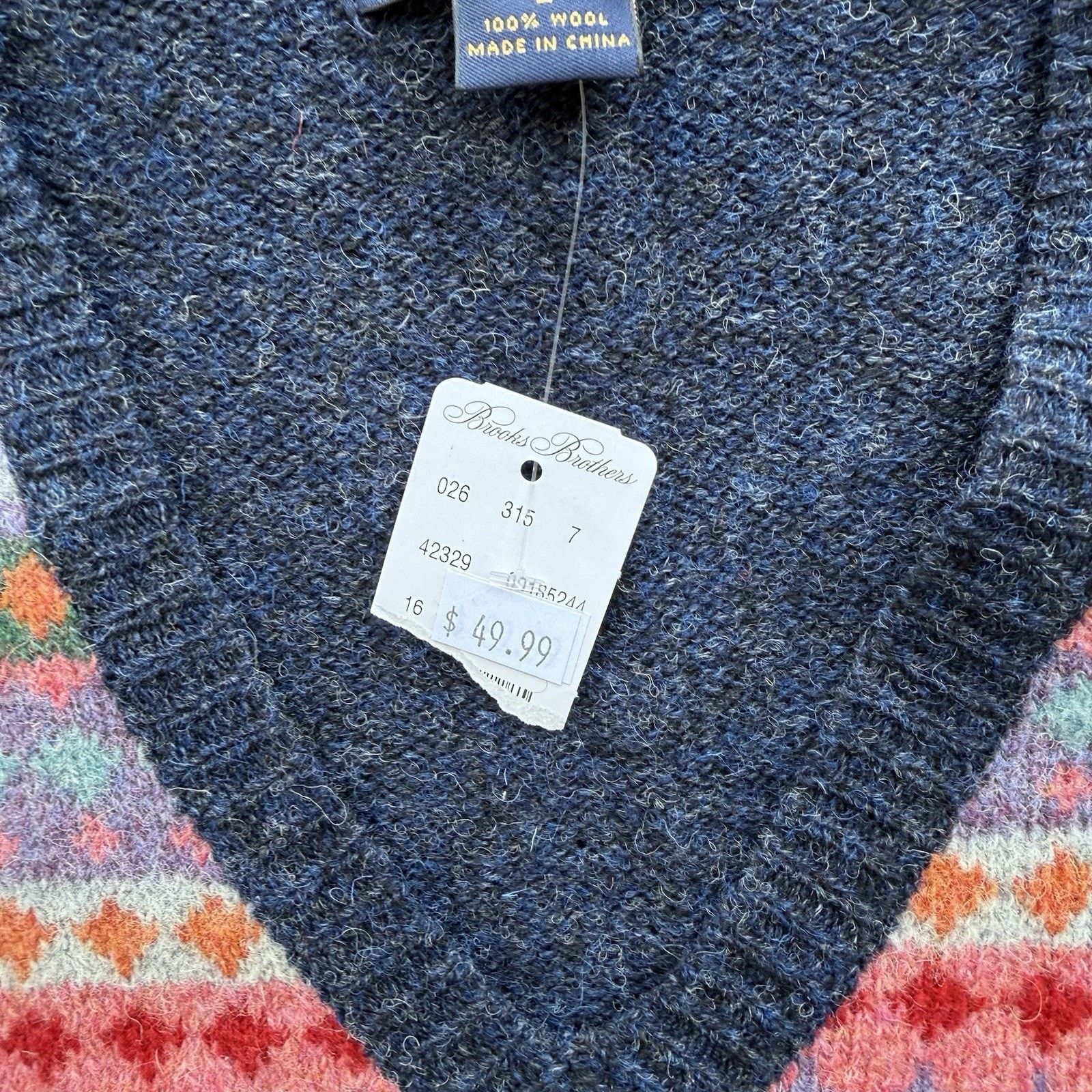Brooks Brothers Brooks Brothers Vest L Fair Isle Jacquard Wool Pullover Size US L / EU 52-54 / 3 - 6 Thumbnail