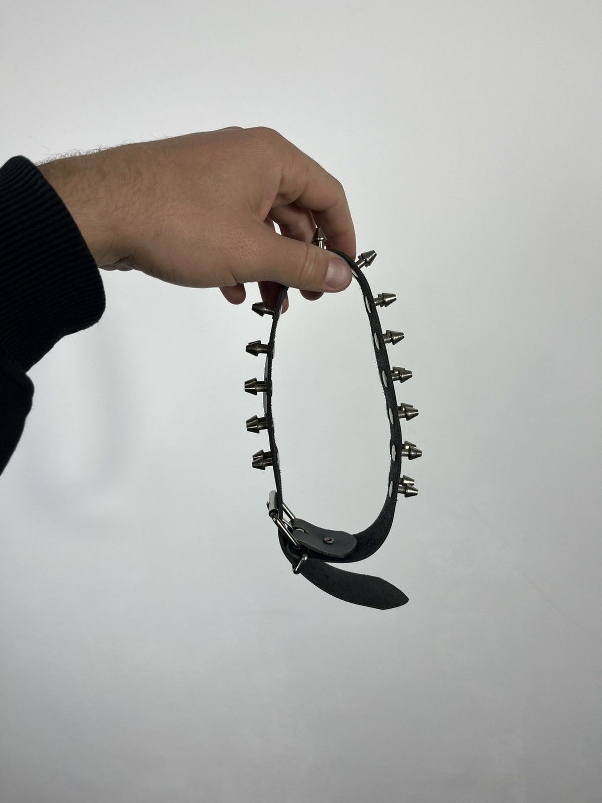 Other Black leather punk spiked choker collar gothic style Size ONE SIZE - 15 Thumbnail
