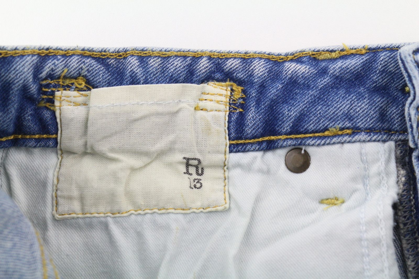 R13 KICK 27 Washed Blue Distress Jasper Stretch Jeans 84442 Size 27" / US 4 / IT 40 - 11 Thumbnail