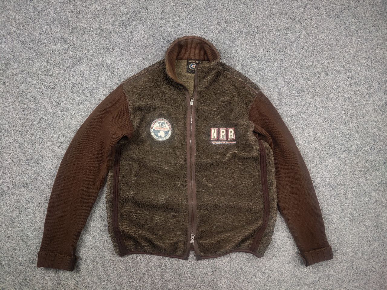 Napapijri Vintage Napapijri Sherpa Fleece Knit Sleeves Zip Pullover Size US M / EU 48-50 / 2 - 9 Thumbnail