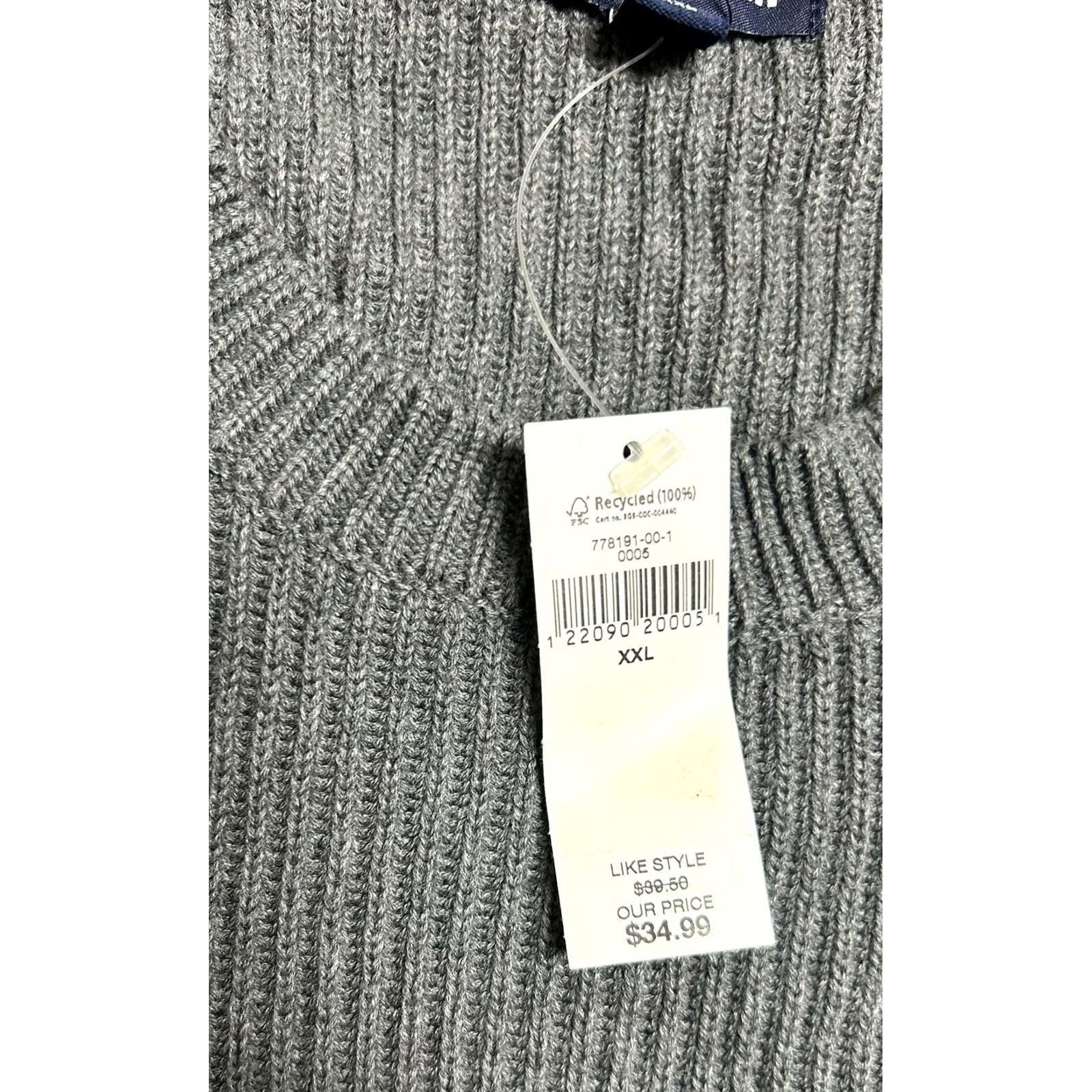 Gap Gap 2XL Knit Pullover Sweater Gray Crew Neck Mens NWT 100% Cotton Vintage Preppy L/S Size US XXL / EU 58 / 5 - 6 Thumbnail
