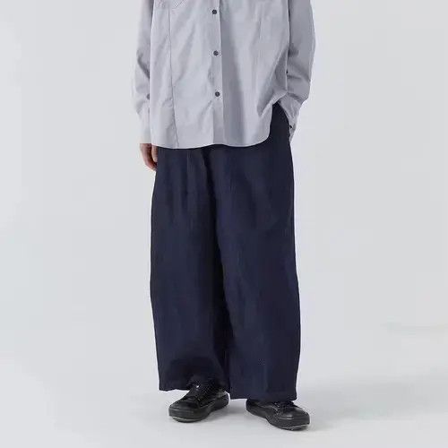 Japanese Brand 20AW Indigo Union Japan Dark Blue Minimal Worker Pants Size US 32 / EU 48 - 2 Thumbnail