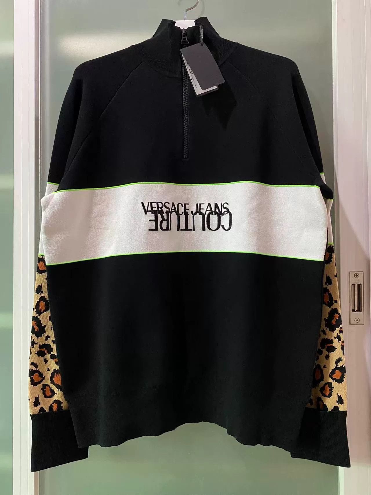 Versace Versace Spliced Letter Half-Zip Sweatshirt Size US L / EU 52-54 / 3 - 1 Thumbnail