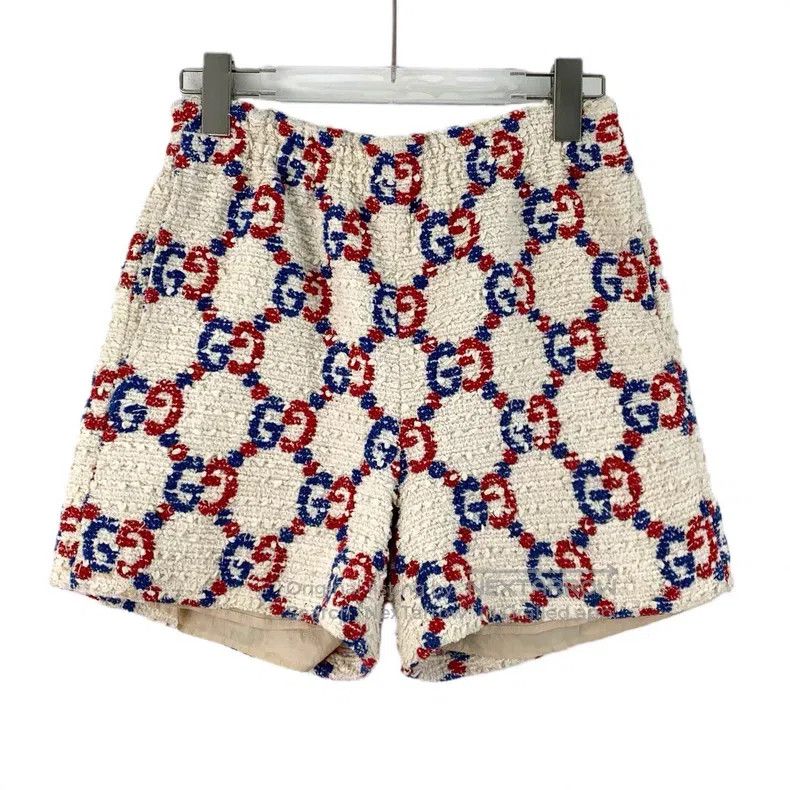 Gucci Gucci Colour-blocked logo jacquard full-print cotton tweed Size 27" / US 4 / IT 40 - 1 Thumbnail