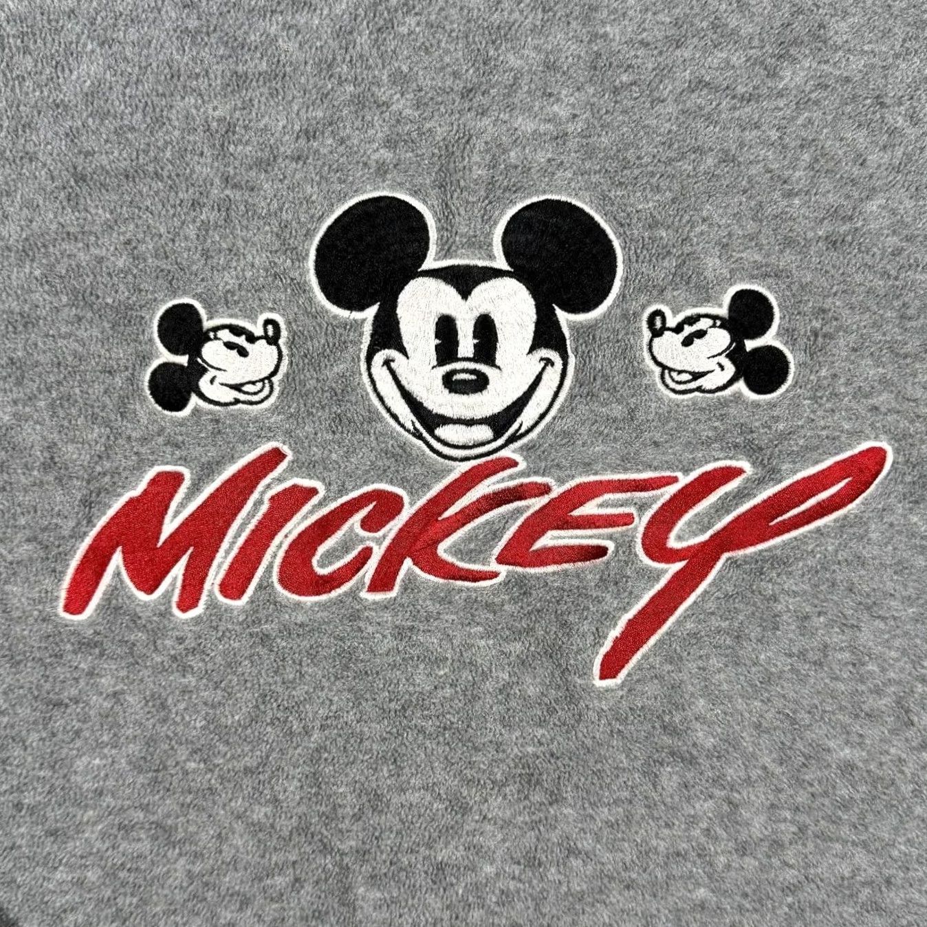 Disney VINTAGE Disney Mickey Embroidered Grey Fleece Sweatshirt Large XL Sweatshirt Mens Pullover, Mickey Mouse, Sweatshirt, Grey, 1980s Size US L / EU 52-54 / 3 - 5 Thumbnail