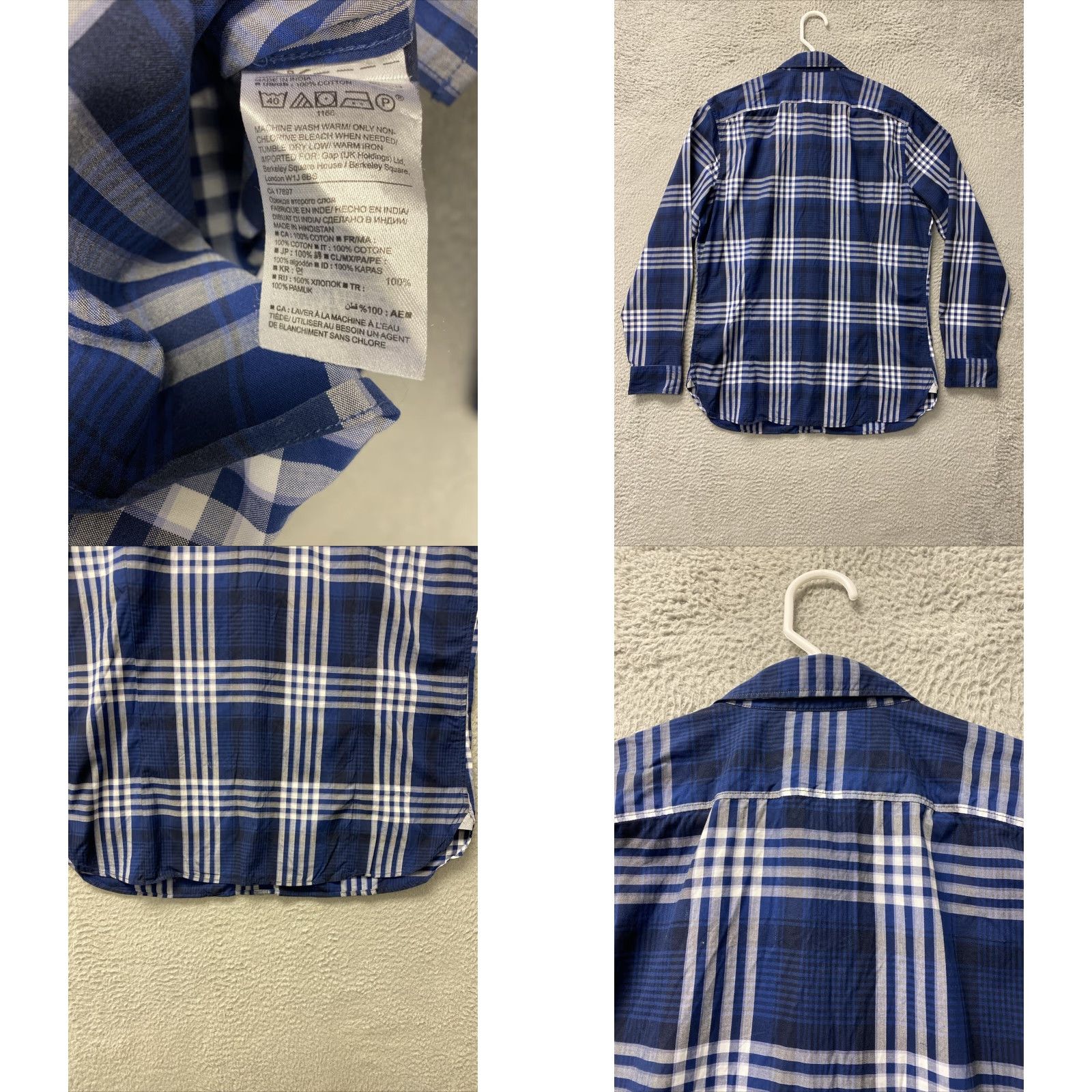 Banana Republic Banana Republic Men Button-Up Shirt Grant Fit L Blue Check Cotton Casual/Business 60-44 Size US L / EU 52-54 / 3 - 8 Thumbnail