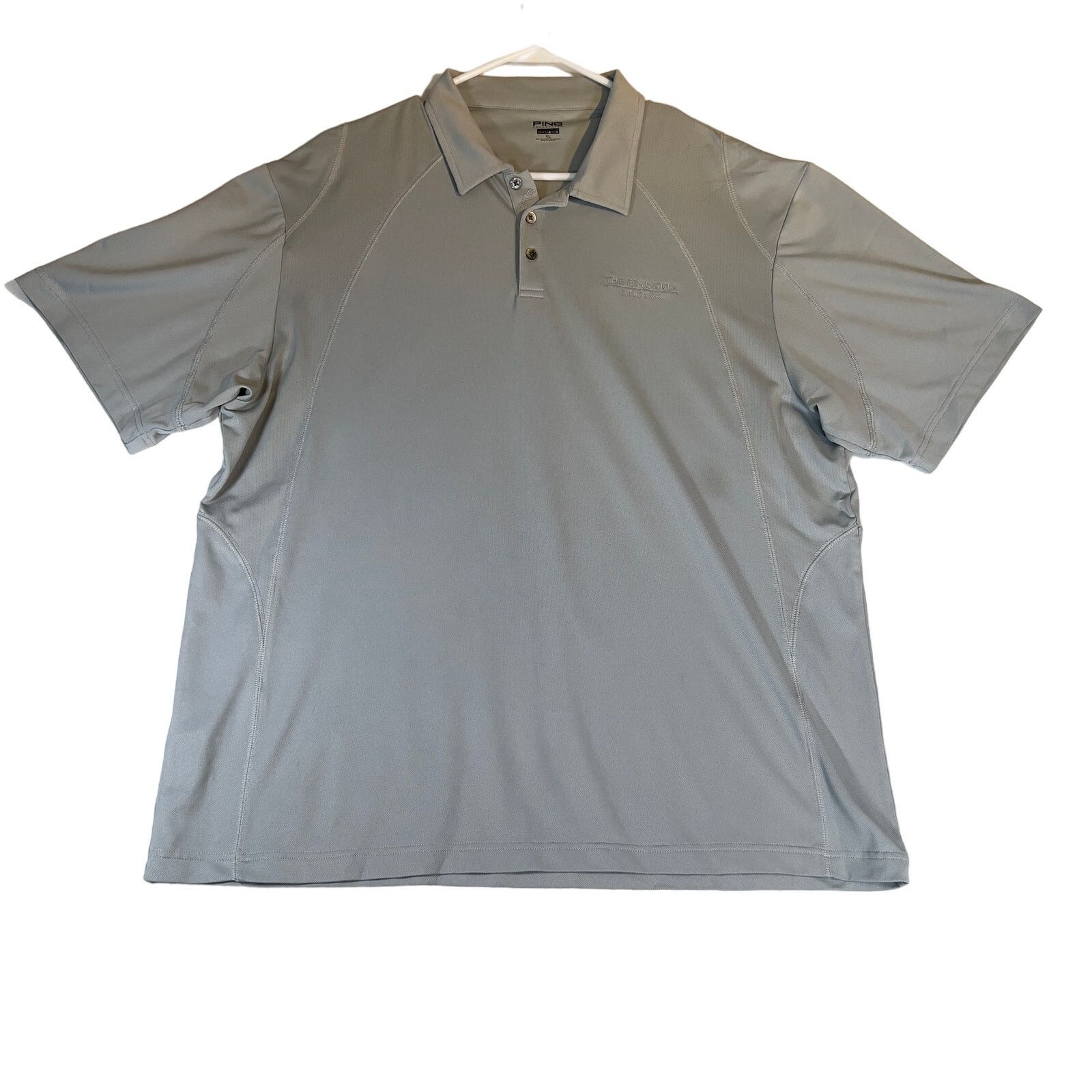 PING Ping Golf Polo Shirt Mens XL Lt Grey Peninsula Hotel Chicago Size US XL / EU 56 / 4 - 1 Thumbnail