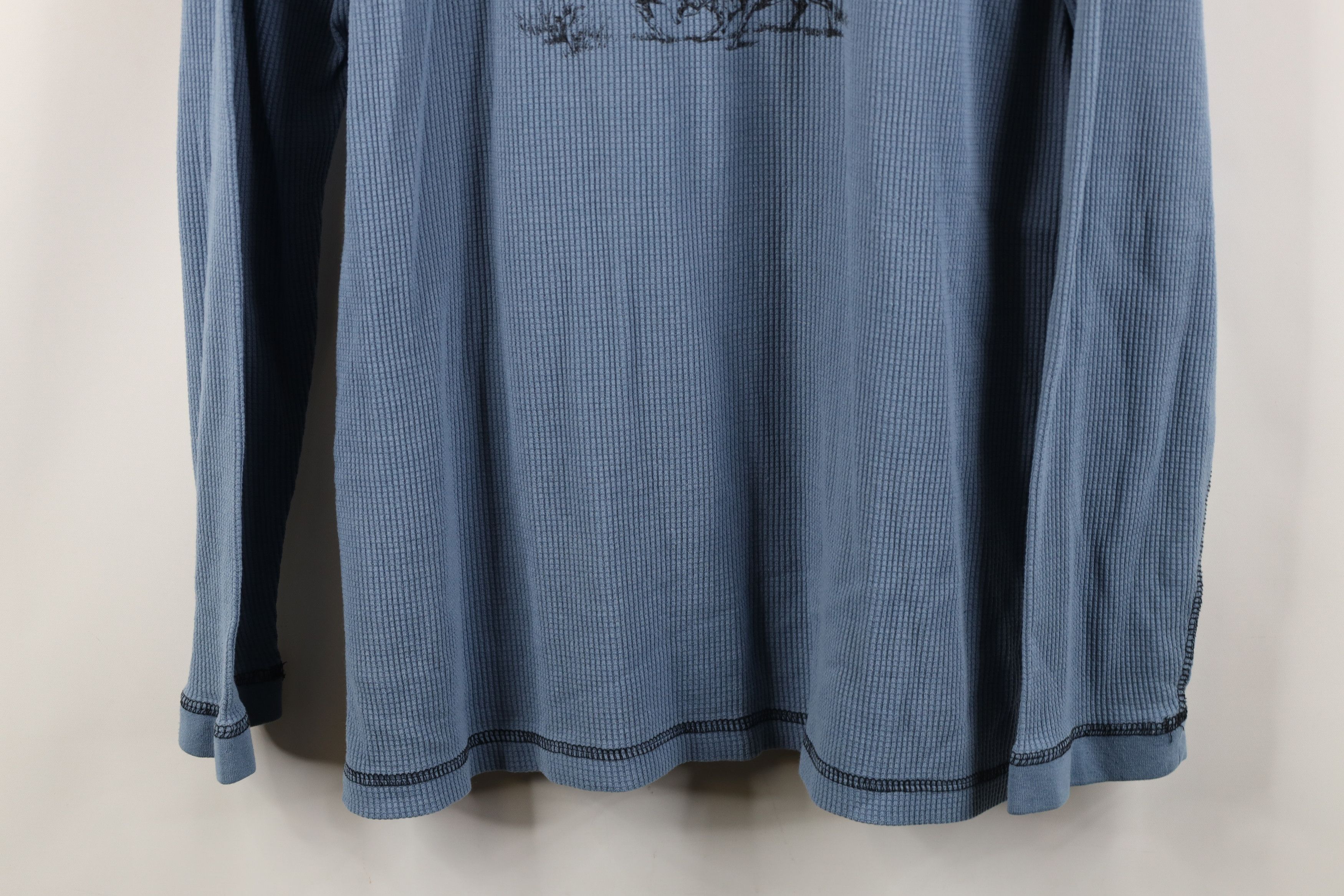 Vintage Vintage Y2K Streetwear Thermal Waffle Knit Henley T-Shirt Size US XXL / EU 58 / 5 - 3 Thumbnail