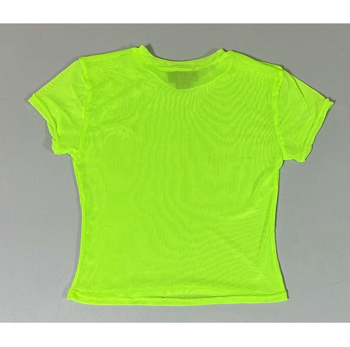 PRINCESS POLLY Just Polly Lime Green Neon Mesh Tee T-Shirt Crop Top XS 💚 Size XS / US 0-2 / IT 36-38 - 4 Thumbnail