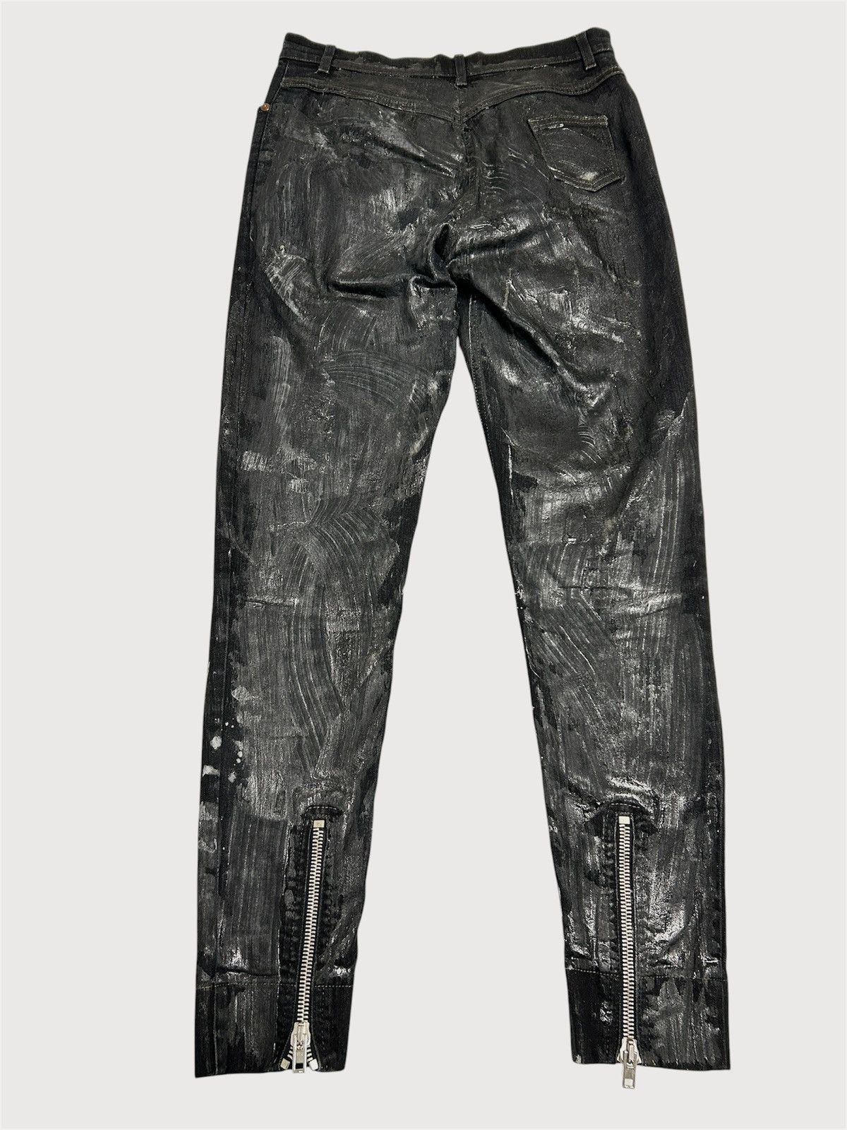 Vivienne Westwood c.2010 Waxed Zip Denim Pants Size US 29 - 2 Thumbnail