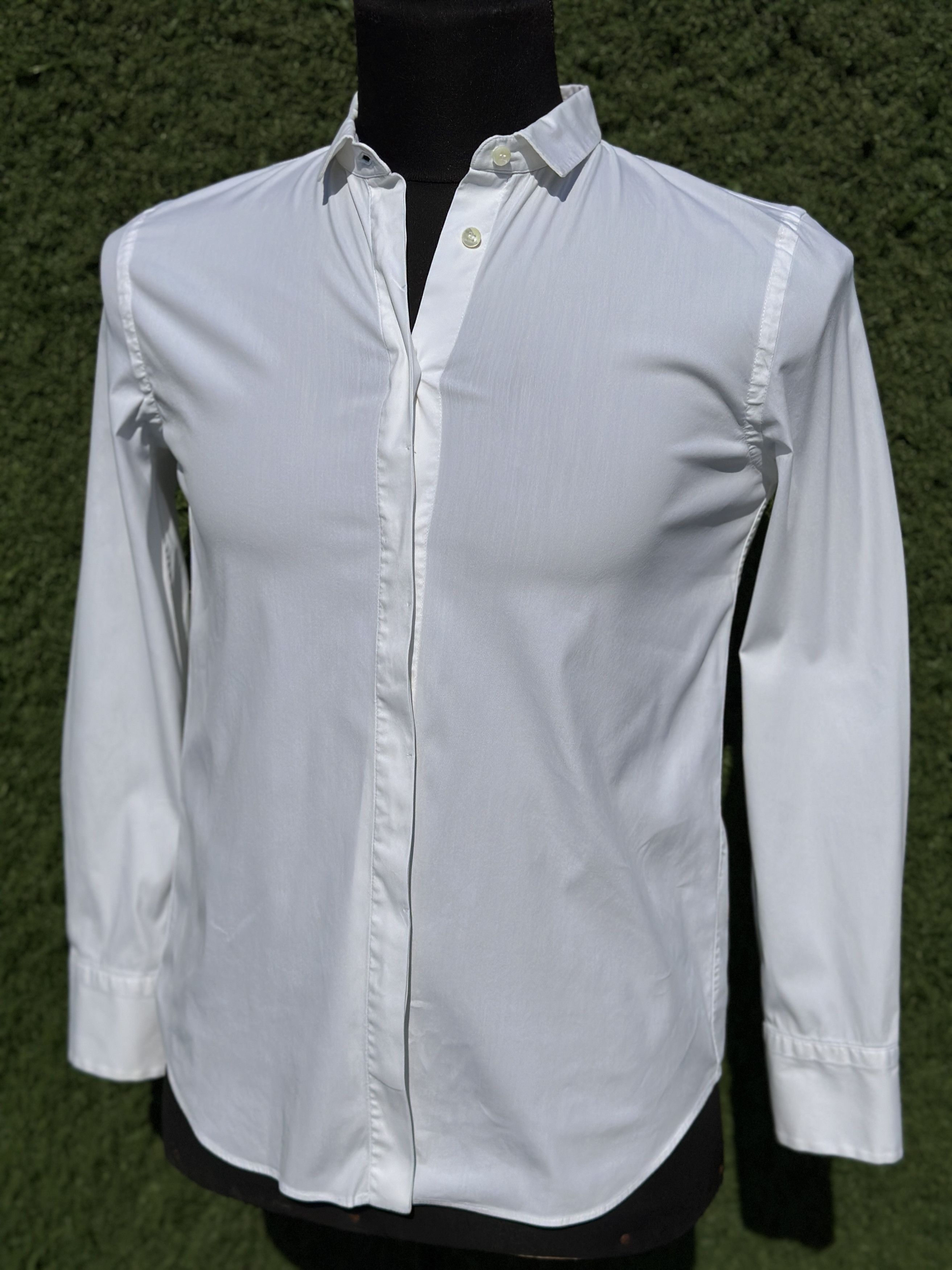 Brunello Cucinelli Brunello Cucinelli White Hidden Button Stretch Shirt Size M Size M / US 6-8 / IT 42-44 - 8 Thumbnail
