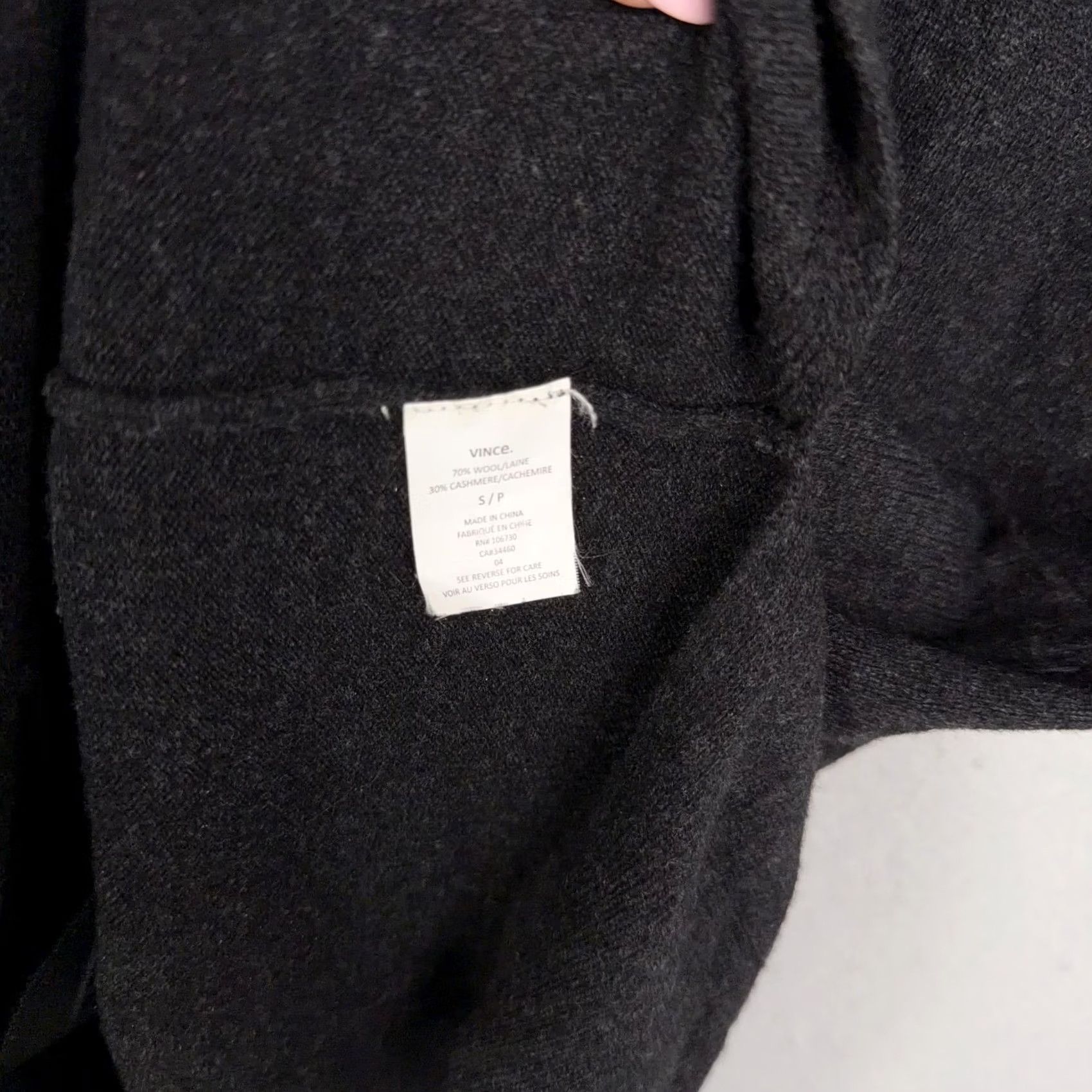 Vince Vince Sweater Tunic Womens S Gray Wool Cashmere V Neck Pockets Knit Size S / US 4 / IT 40 - 4 Thumbnail