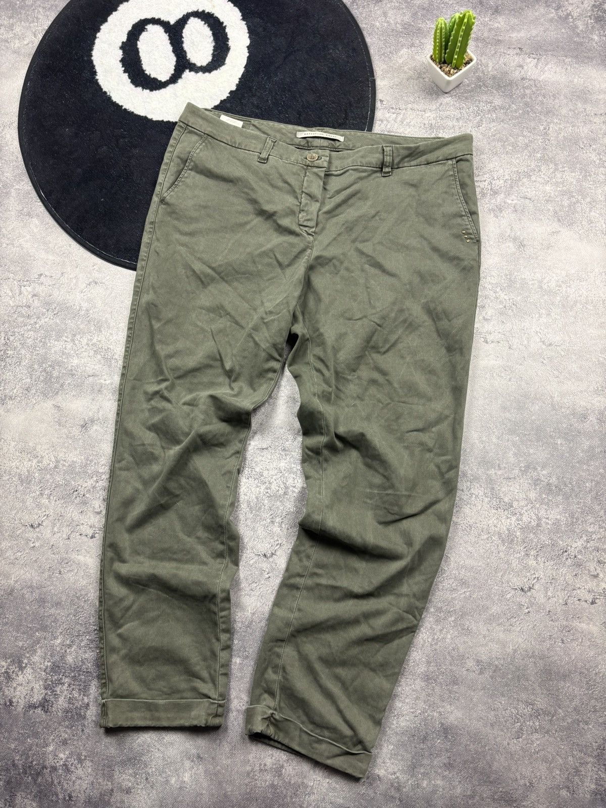 Vintage RAFFAELLO ROSSI Vintage Navy Green Hype Casual Pants Rare Size 32" / US 10 / IT 46 - 1 Thumbnail