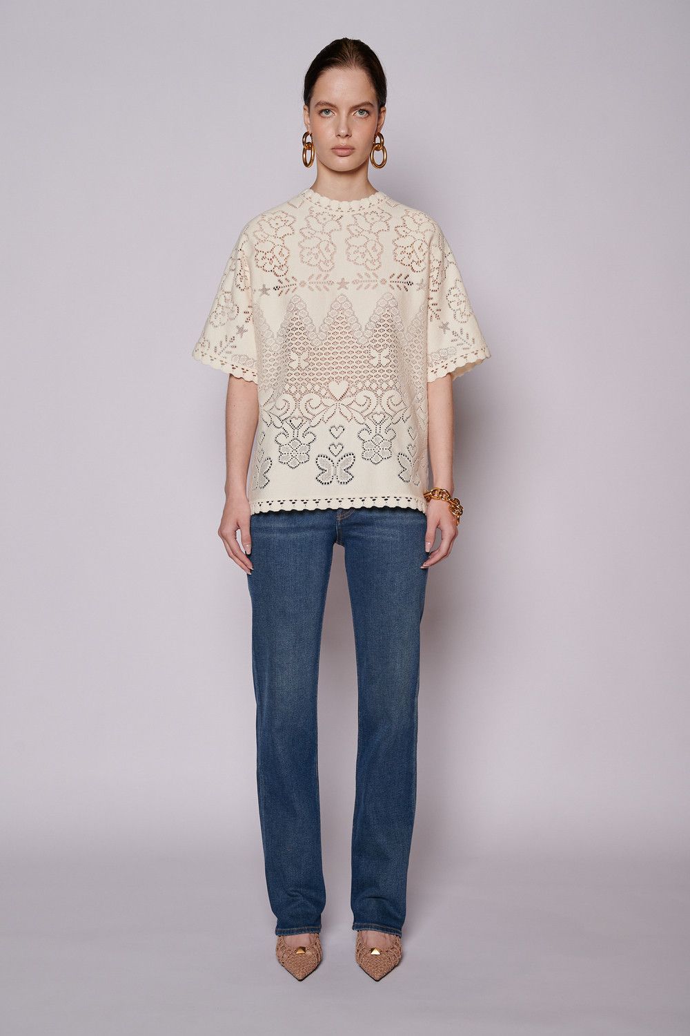 Valentino o1y0326 Blouse in Ivory Size XL / US 12-14 / IT 48-50 - 1 Thumbnail