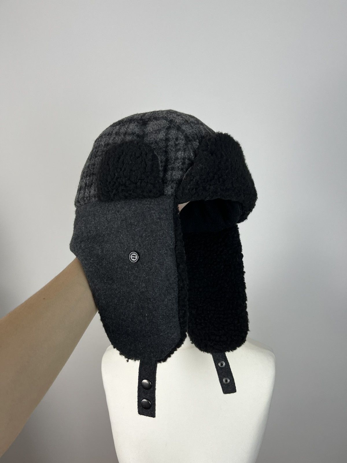 Levi's × Vintage Black Sherpa Flannel Ushanka Aviator Trapper Beanie Hat Size ONE SIZE - 1 Thumbnail