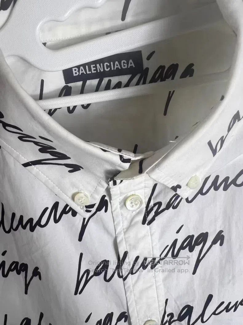 Balenciaga Balenciaga Graffiti Logo Oversized Shirt. Size US S / EU 44-46 / 1 - 4 Thumbnail