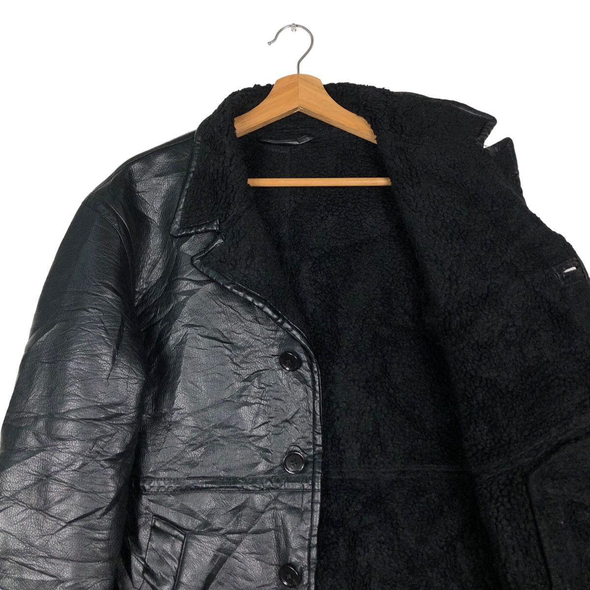 Japanese Brand 🔥Vintage Shearling Genuine Leather Jacket GU Issey Miyake Size US M / EU 48-50 / 2 - 11 Thumbnail