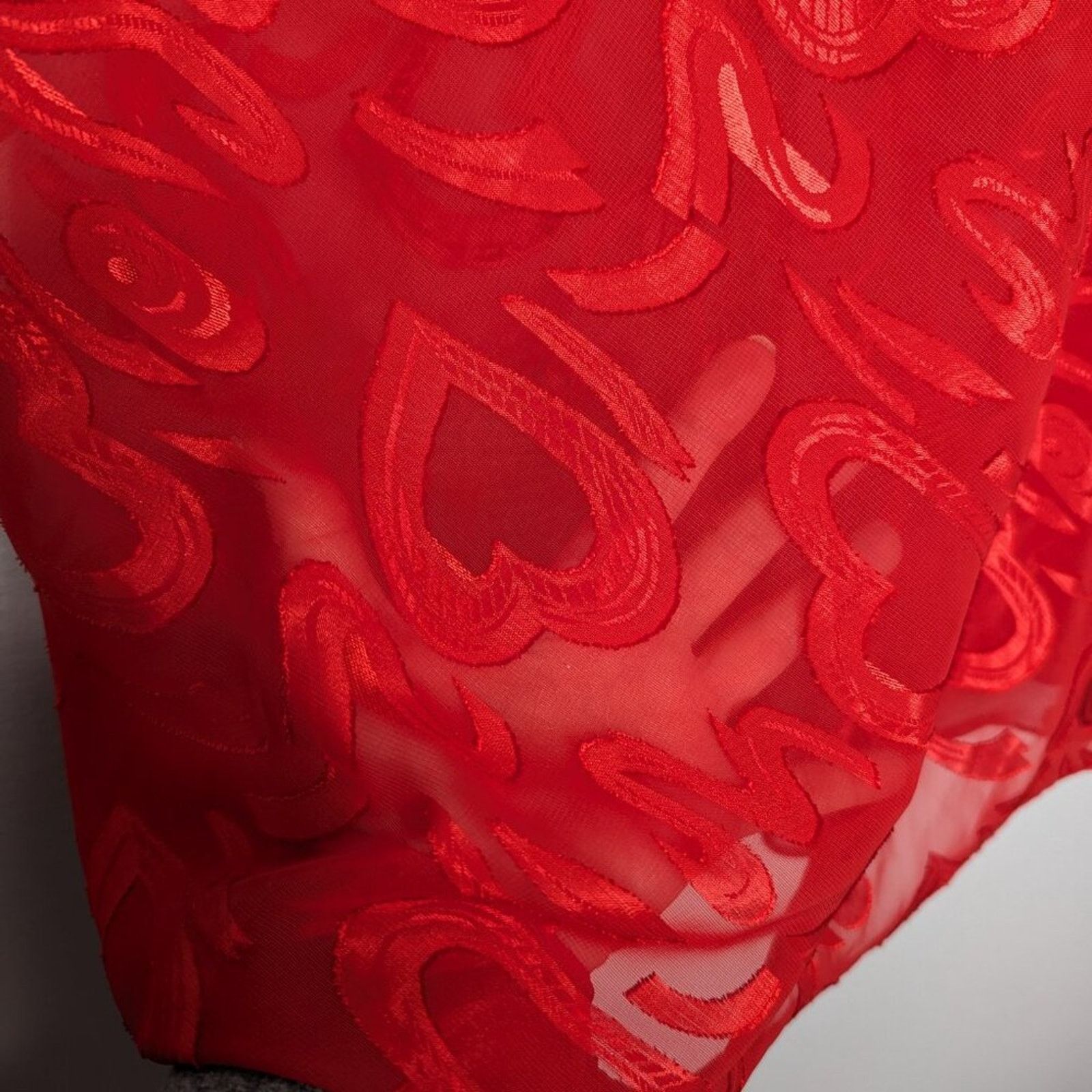 Vintage Vintage 90's Red Heart Pattern Semi Sheer Slip Dress Nightie Size XL / US 12-14 / IT 48-50 - 6 Thumbnail