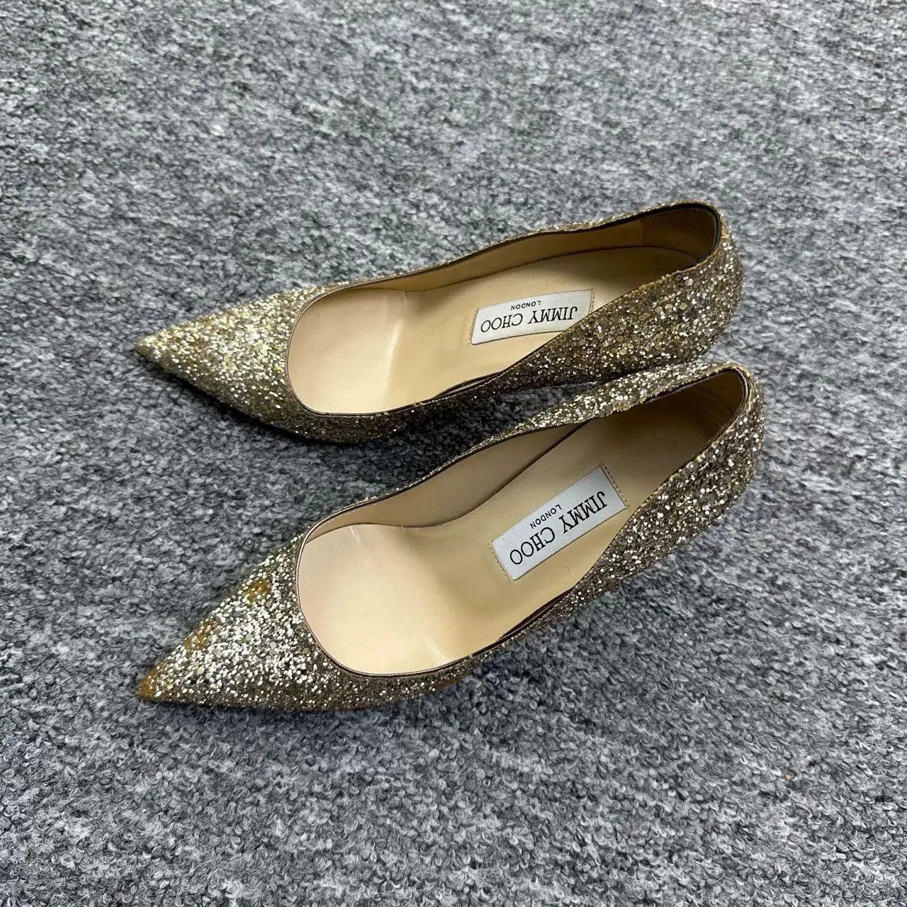 Jimmy Choo Jimmy Choo Champagne Sequin Heels 37. Size US 6 / IT 36 - 2 Thumbnail