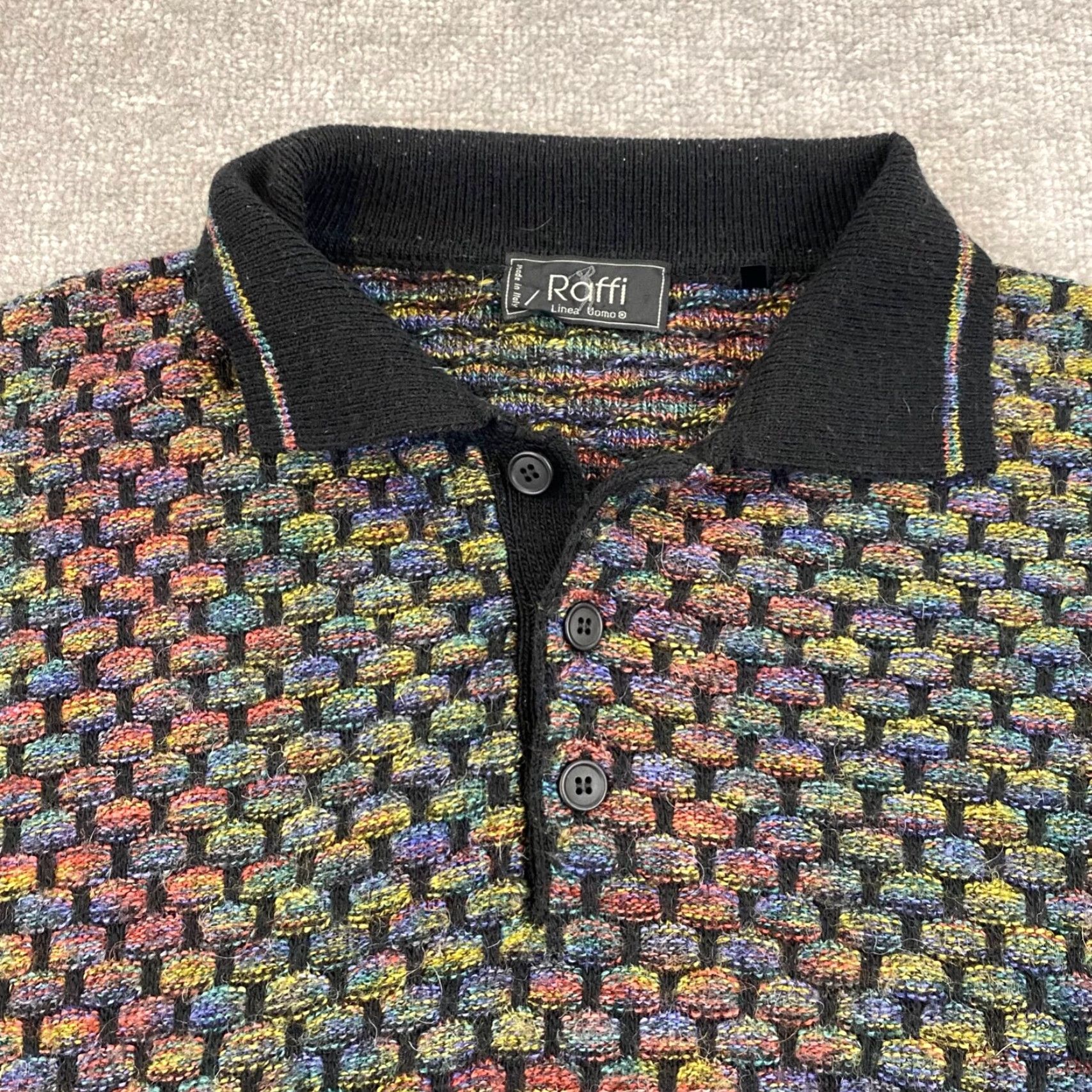 Vintage VINTAGE Linea Uomo Sweater Men's Large Geometric Knit Angora Wool Italy 90s Outerwear Mens L Size US L / EU 52-54 / 3 - 2 Thumbnail