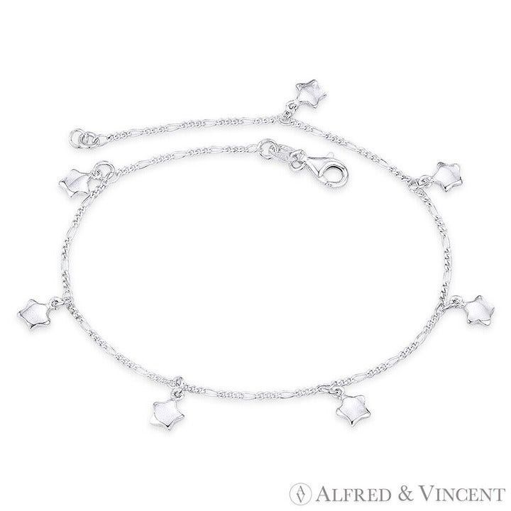 Other Stars on Figaro Link Chain Italian Charm Anklet Size 9 Size ONE SIZE - 1 Preview