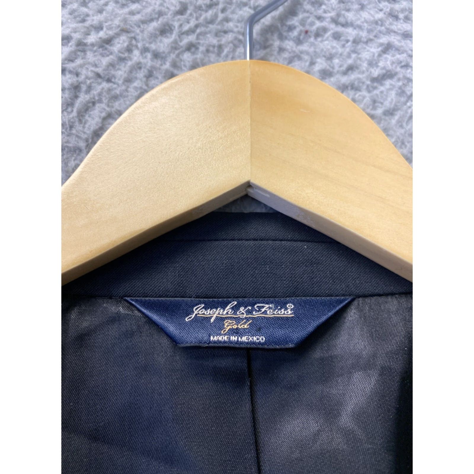 Joseph Joseph & Feiss Blazer Men 42 Regular Black Wool Two-Button Sport Coat Designer Modern Size 42R - 3 Thumbnail