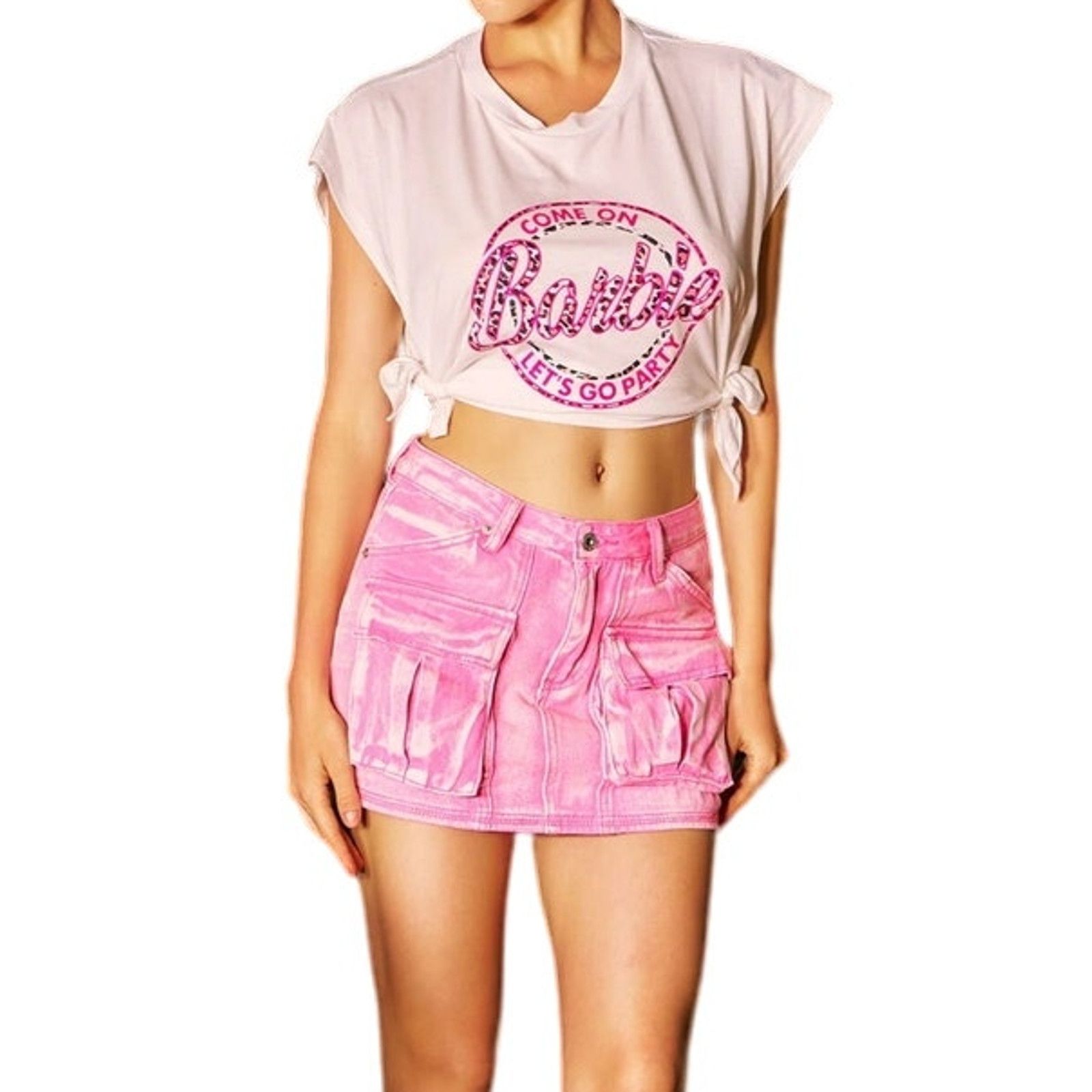 Other Cheetah Letter Print Knot Sleeveless Cut Out Side Tee - L Size L / US 10 / IT 46 - 4 Thumbnail