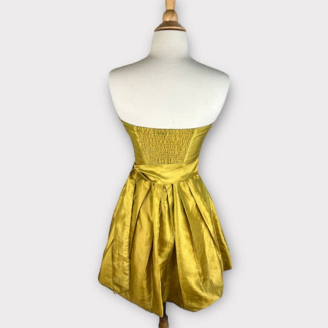 Forever 21 Forever 21 | Strapless Bubble Mini Dress | Iridescent Gold Size S / US 4 / IT 40 - 2 Thumbnail