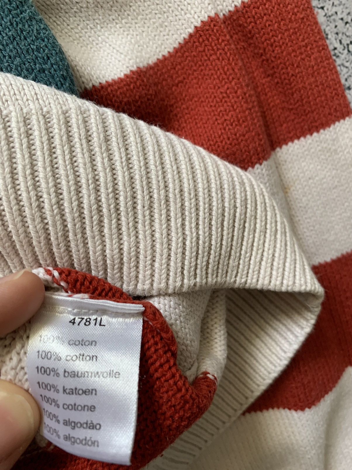 Lacoste × Vintage Vintage Lacoste V-neck Striped Sweaters Knitwear Y2K USA Size US L / EU 52-54 / 3 - 5 Thumbnail