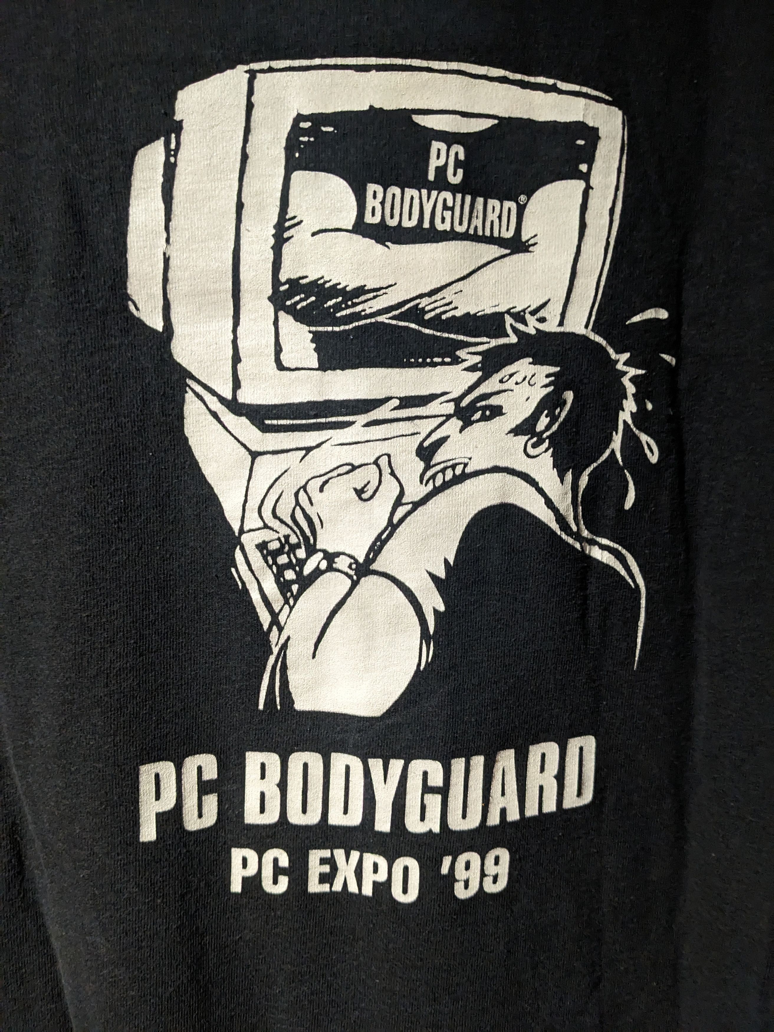 Vintage Vintage 1999 PC Bodyguard Expo Maximum Security T-Shirt Size US XL / EU 56 / 4 - 5 Thumbnail